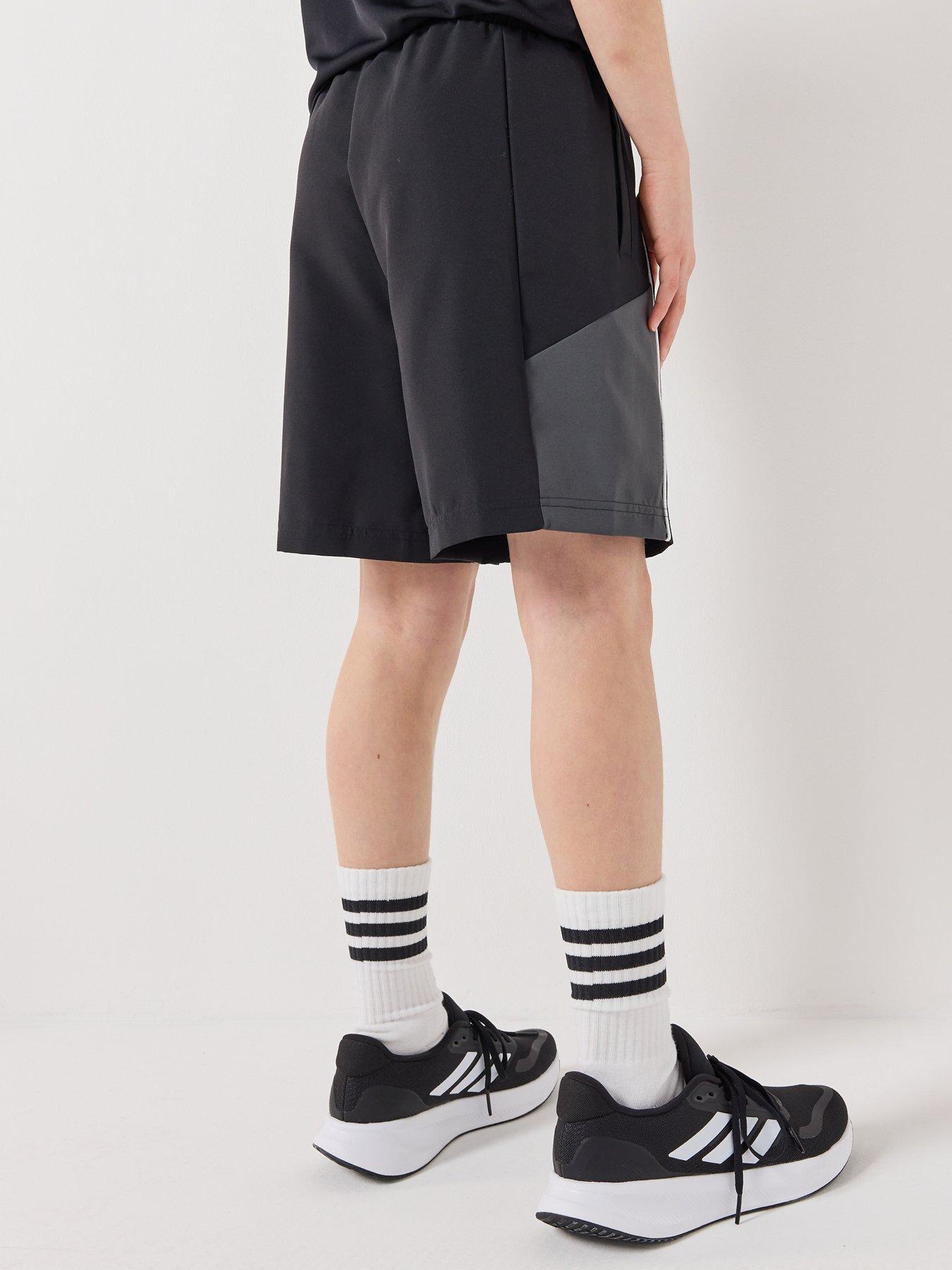 Image 2 of 6 of adidas Sportswear Junior Unisex Color Block Woven Shorts - Black