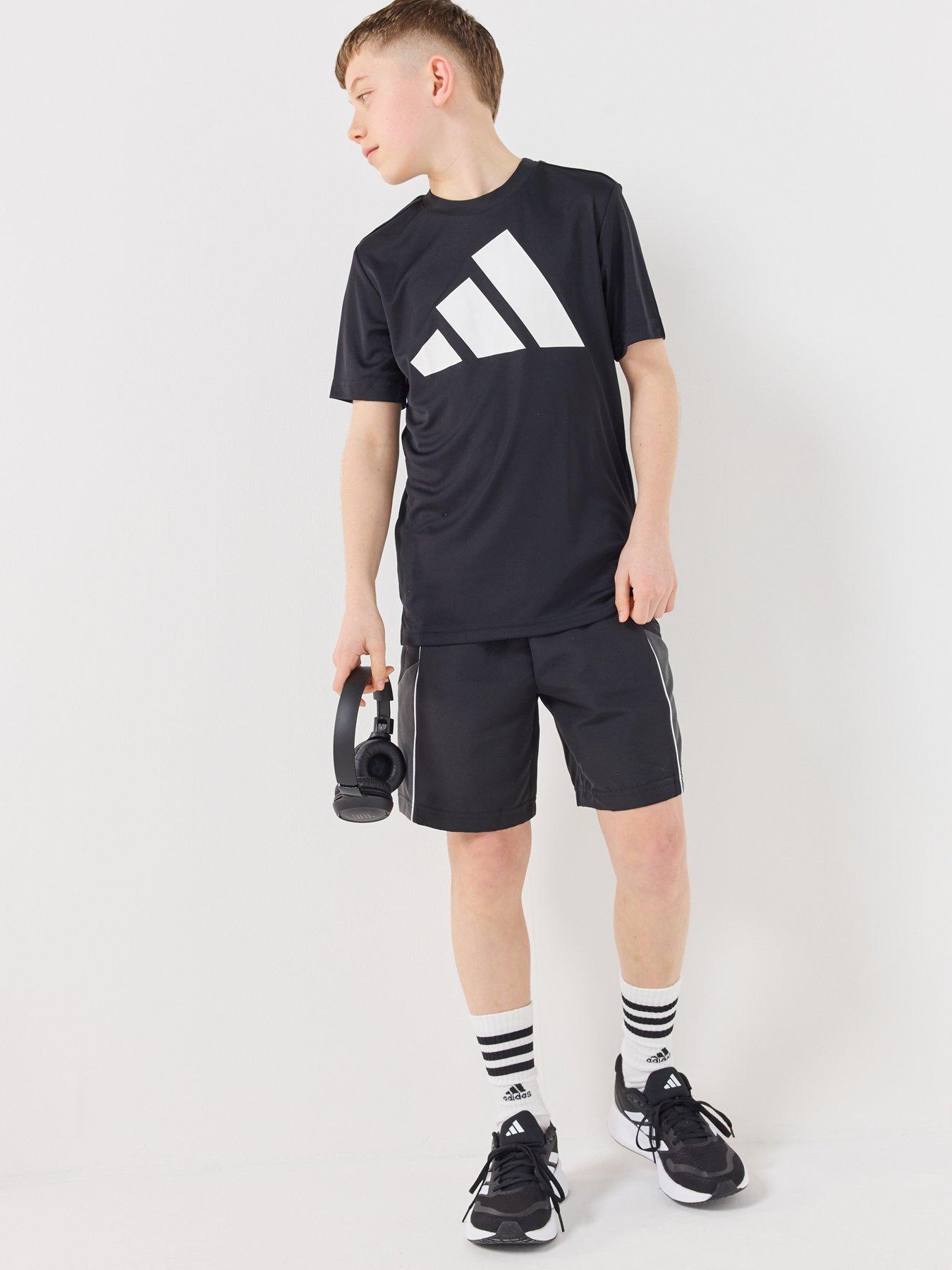 Image 3 of 6 of adidas Sportswear Junior Unisex Color Block Woven Shorts - Black
