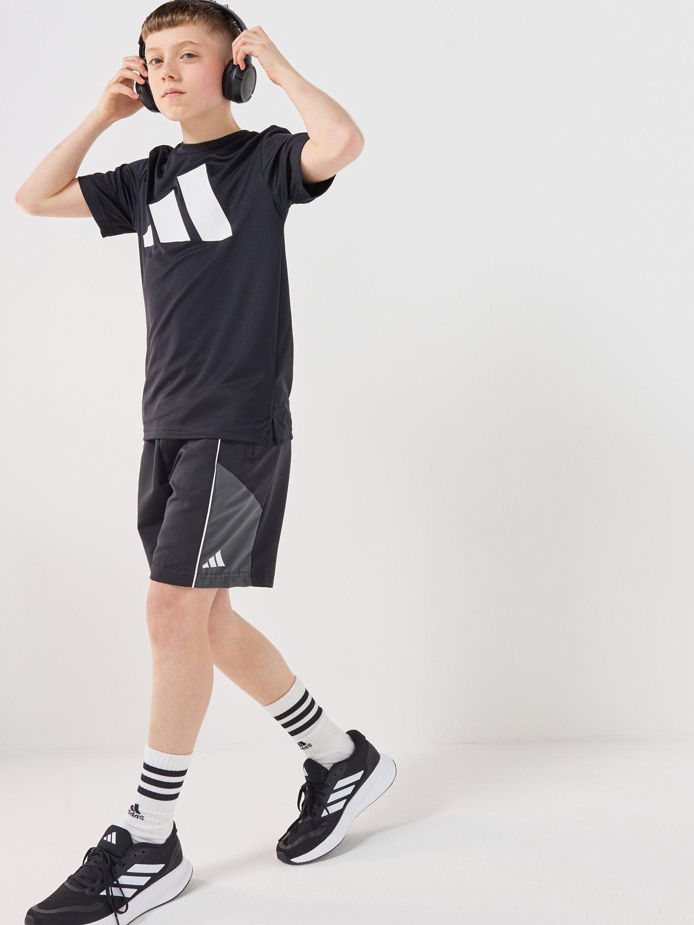 Image 6 of 6 of adidas Sportswear Junior Unisex Color Block Woven Shorts - Black