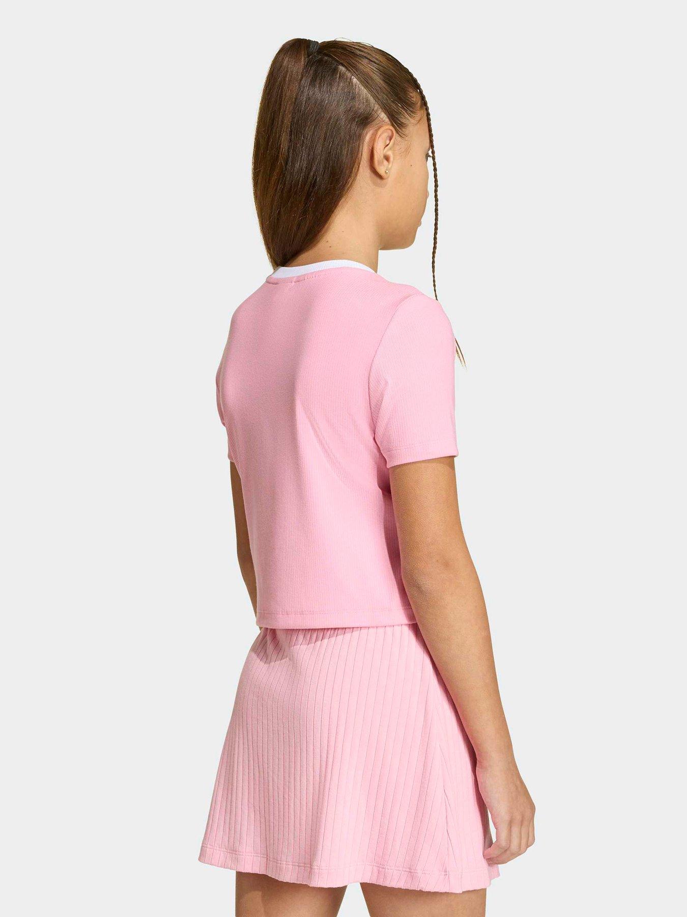 Image 2 of 6 of adidas Originals Junior Girl's Tight Mini Rib T-Shirt - Pink