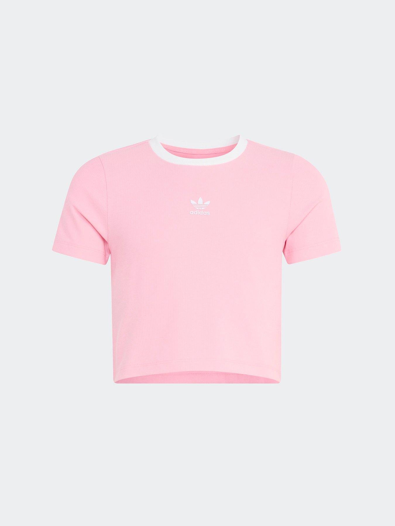 Image 6 of 6 of adidas Originals Junior Girl's Tight Mini Rib T-Shirt - Pink