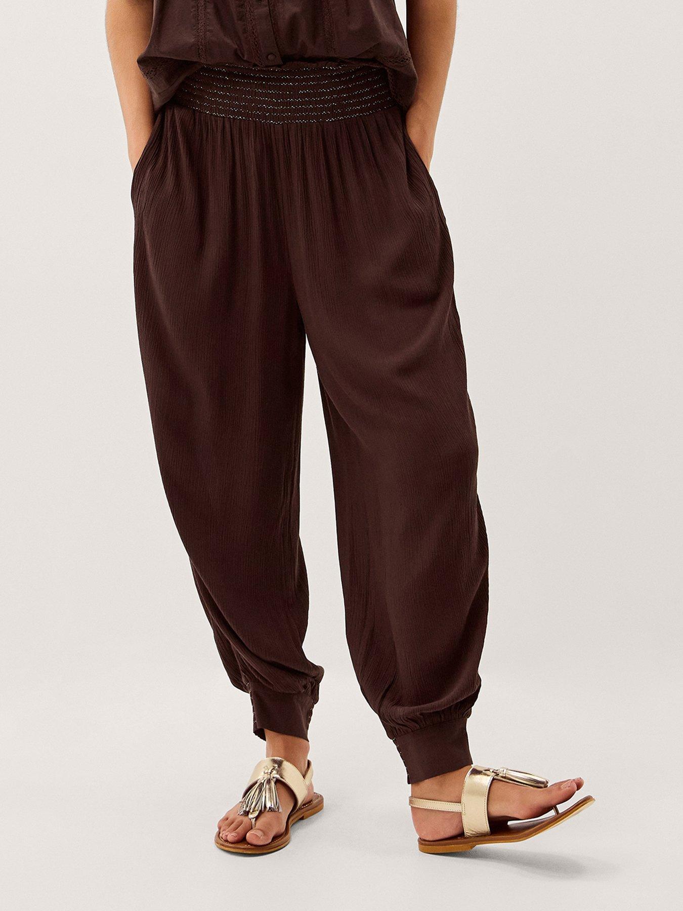 Image 1 of 5 of Monsoon Reese Trousers - Brown