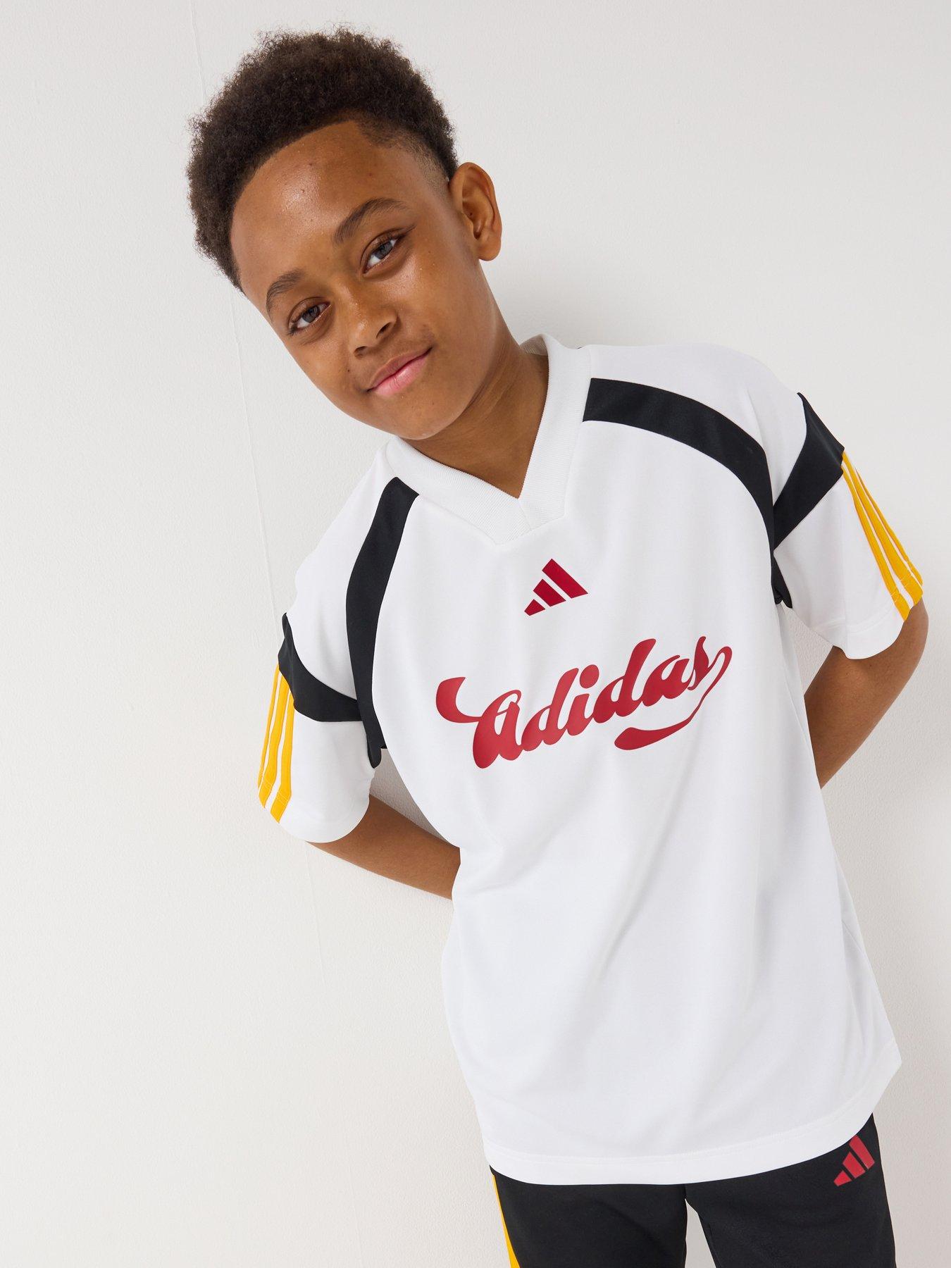 adidas Sportswear Junior Unisex House Of Tiro Unisex All Over Print T-Shirt - White