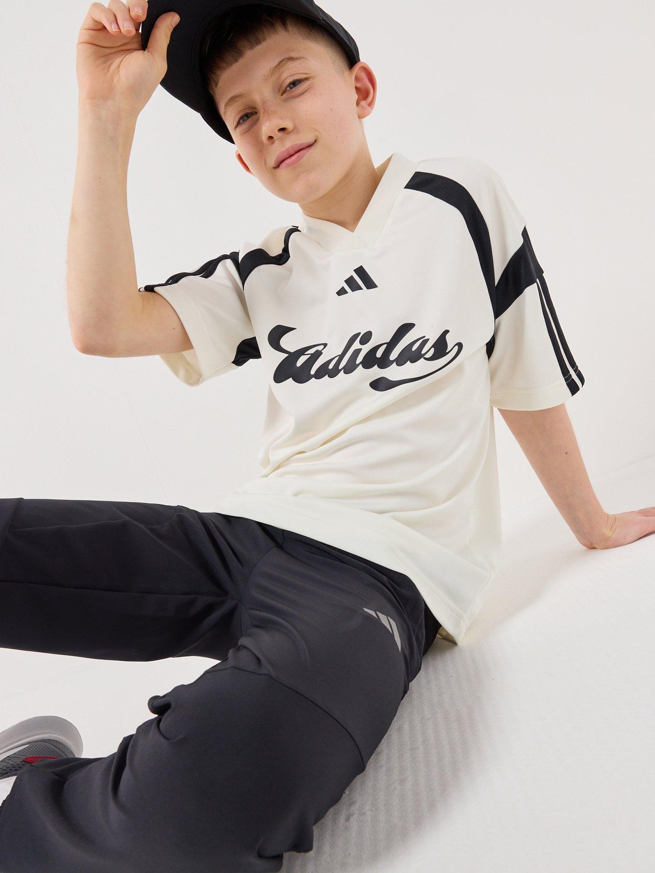 adidas Sportswear Junior Unisex House Of Tiro Unisex All Over Print T-Shirt - White