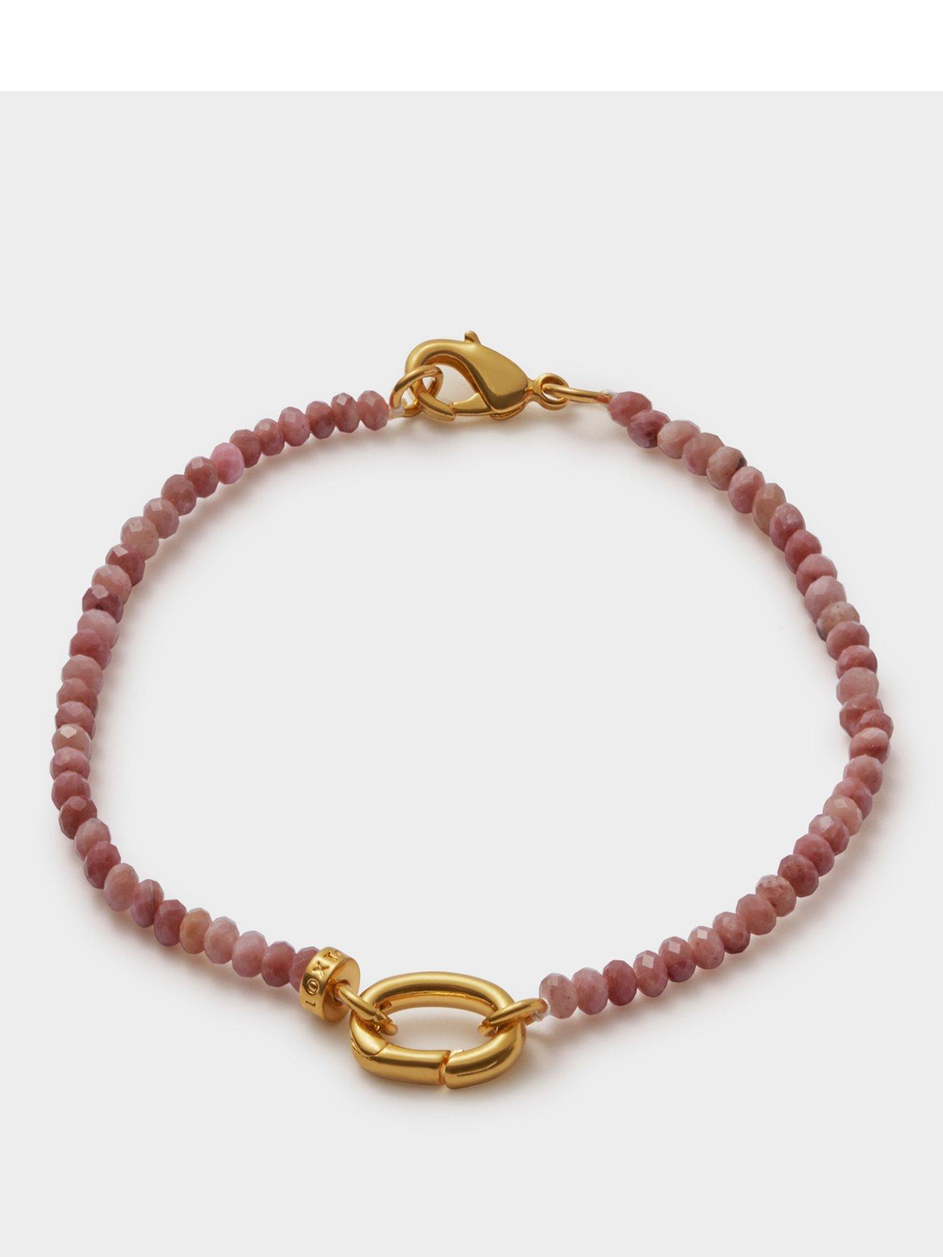 Katie Loxton RHODOCHROSITE BRACELET , Gold Coated , 18cm