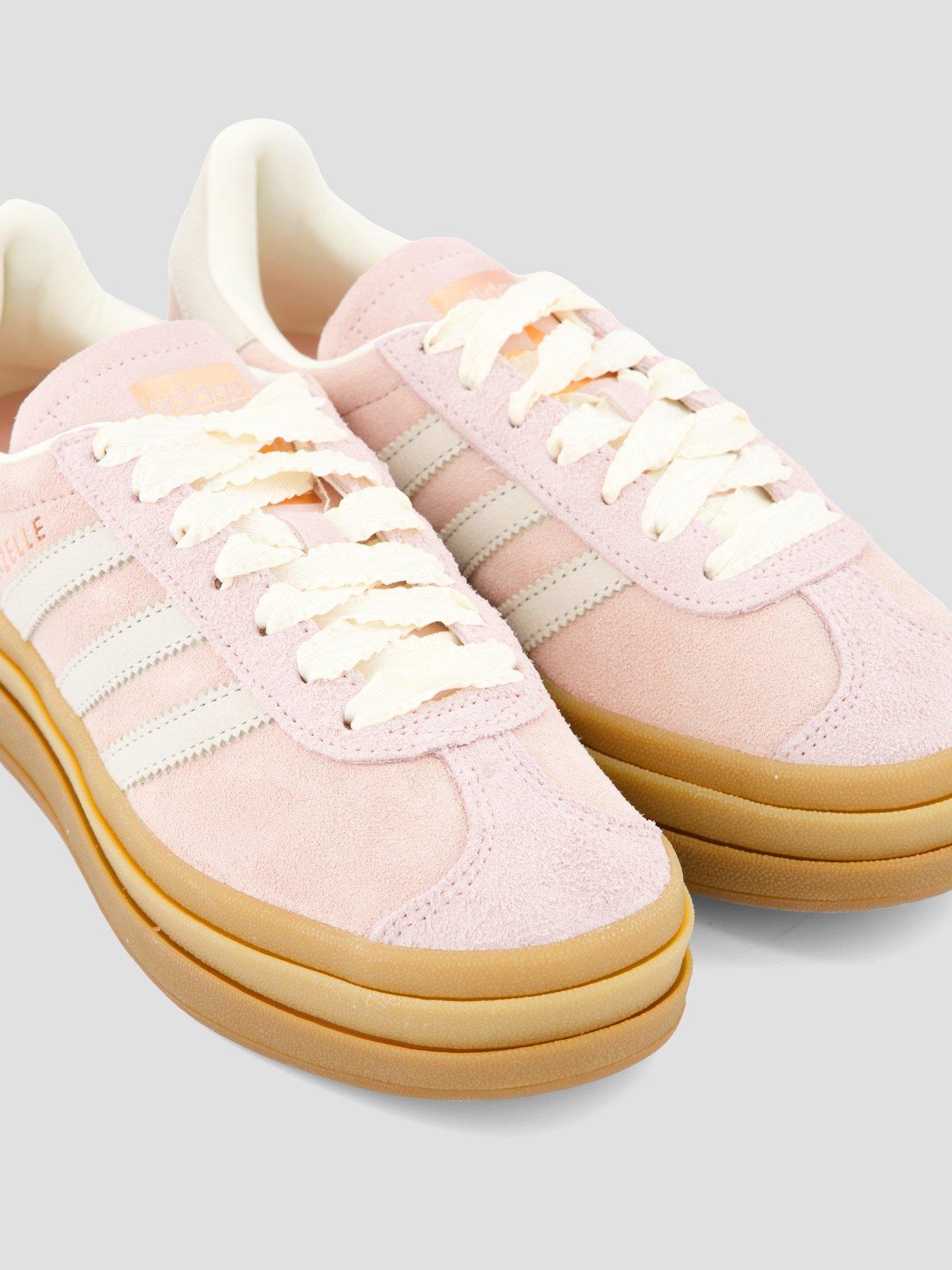 adidas gazelle silver green womens adidas Originals Gazelle Bold Grade School Girls' Wonder Alumina/Semi Pink Spark/cream White Shoes, Size: 5.5 main image 1