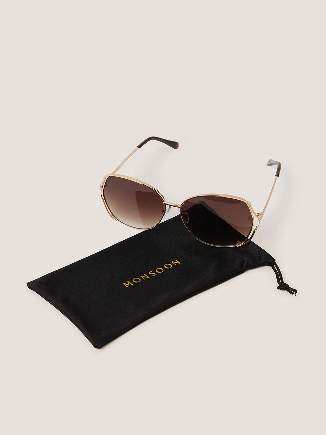 Monsoon Oversized Metal Sunglasses - Gold