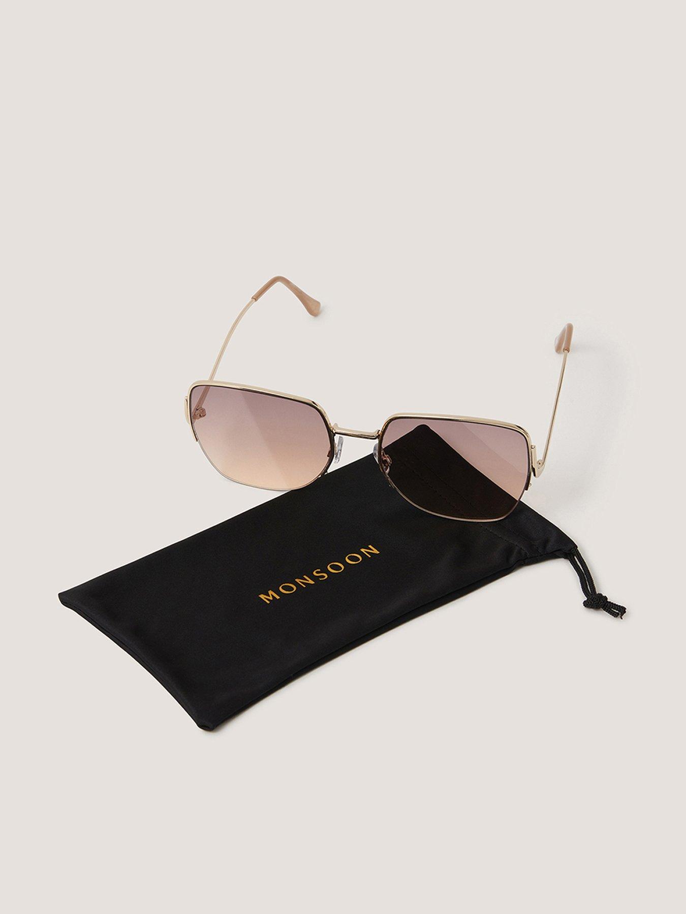 Monsoon Curved Arm Metal Sunglass - Gold