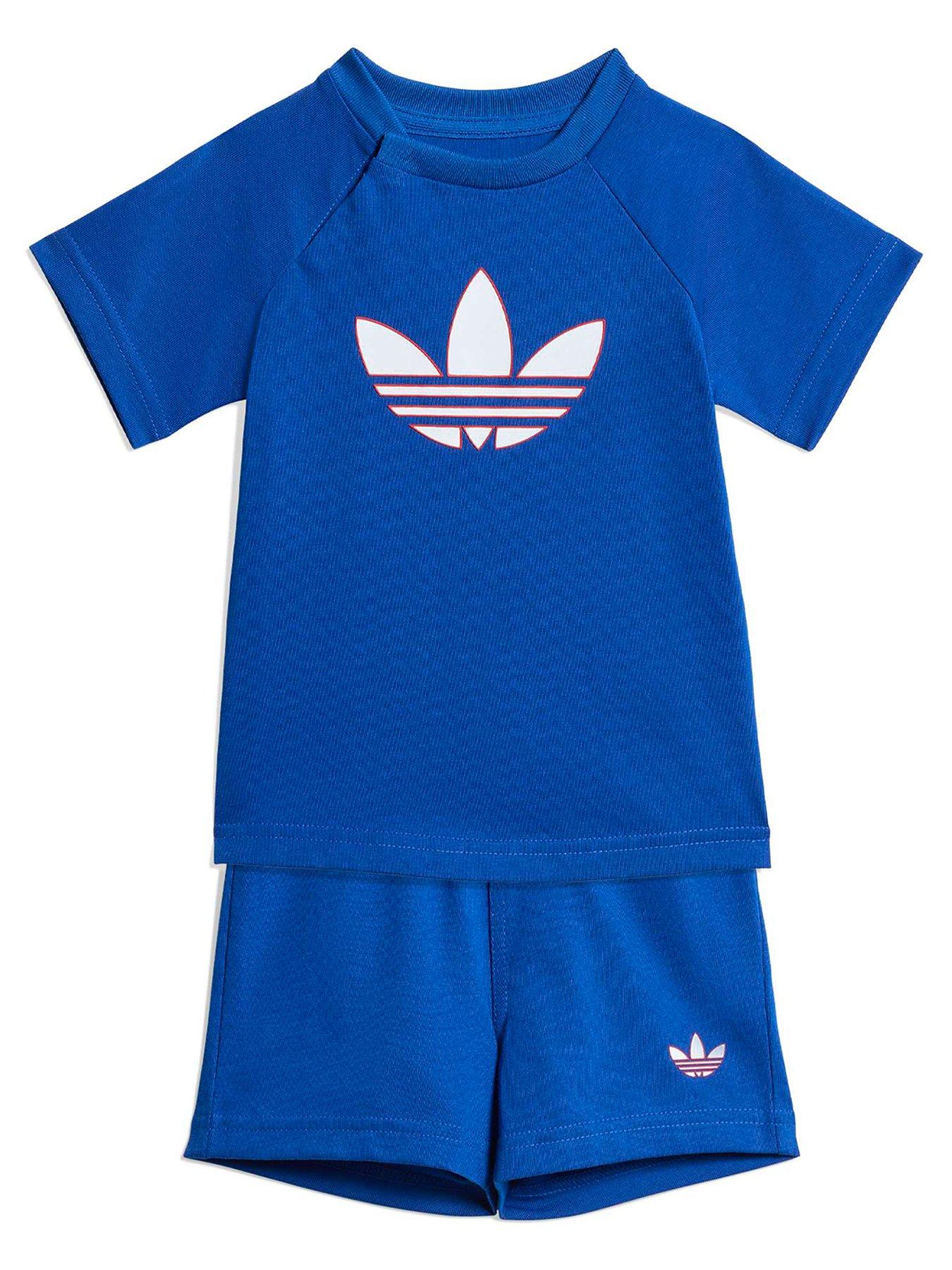 adidas Originals Infant Unisex Trefoil Short T-Shirt Set, Croyal, Size 12-18 Months