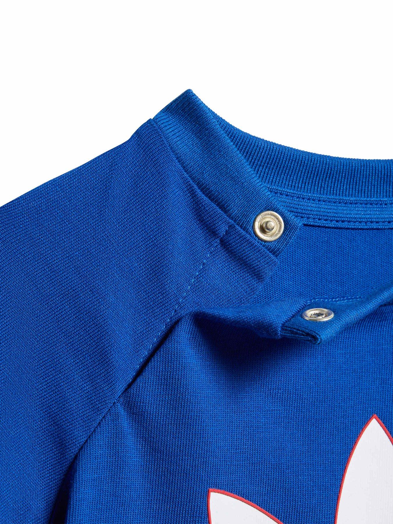 Image 3 of 6 of adidas Originals Infant Unisex Trefoil Short T-Shirt Set - Blue