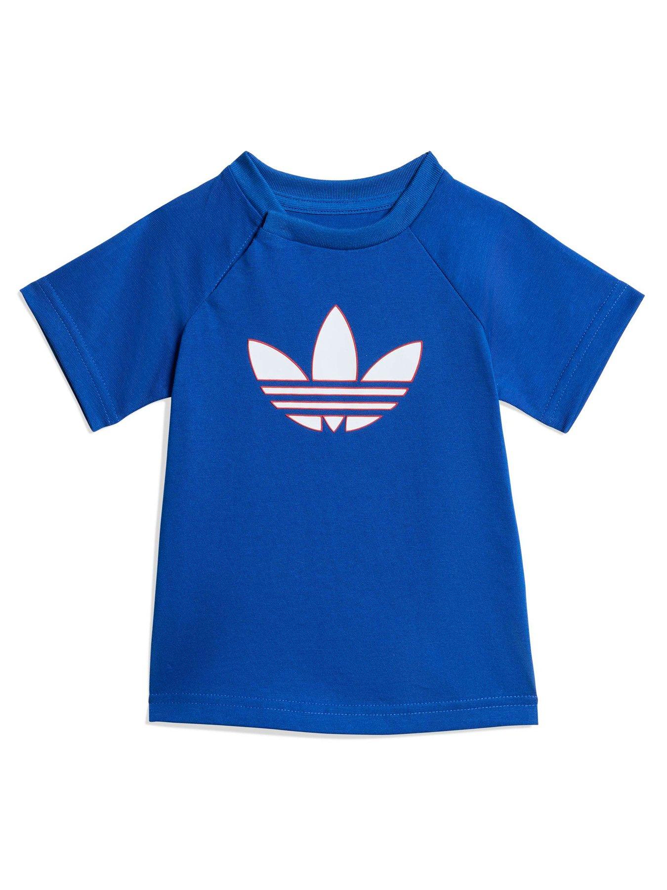 Image 5 of 6 of adidas Originals Infant Unisex Trefoil Short T-Shirt Set - Blue