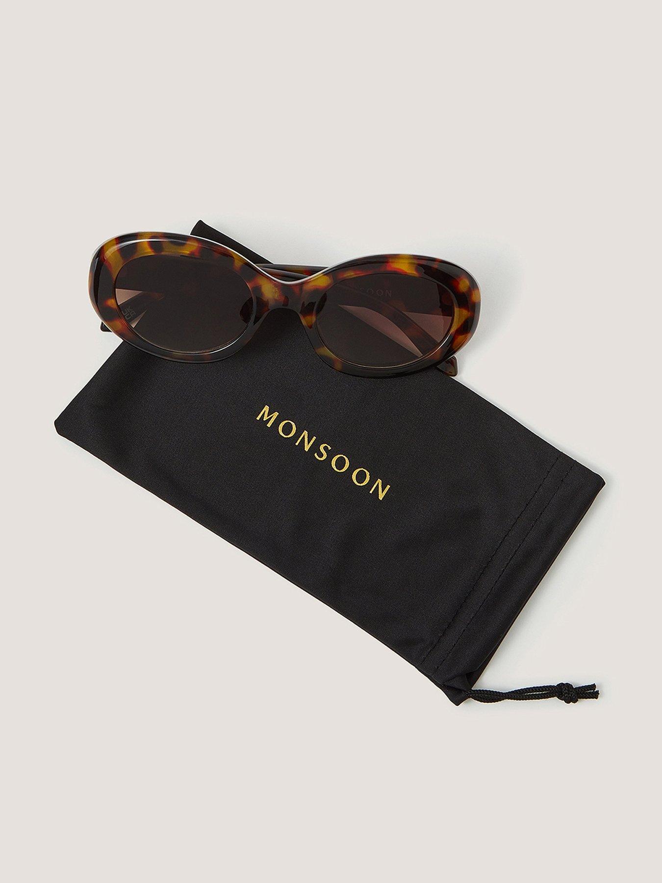 Image 1 of 3 of Monsoon Tort Oval Sunglass - Brown