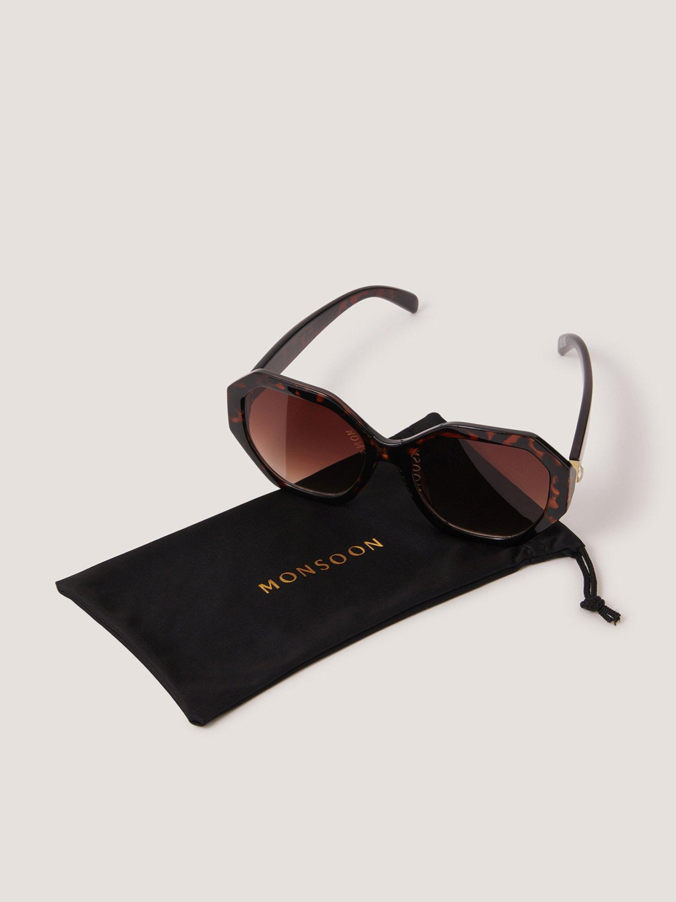 Monsoon Tort Angled Sunglasses - Brown
