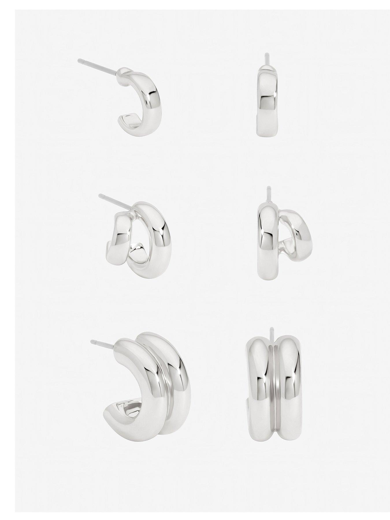 Image 1 of 3 of Mood Silver Plated Hoops - Pack of 3