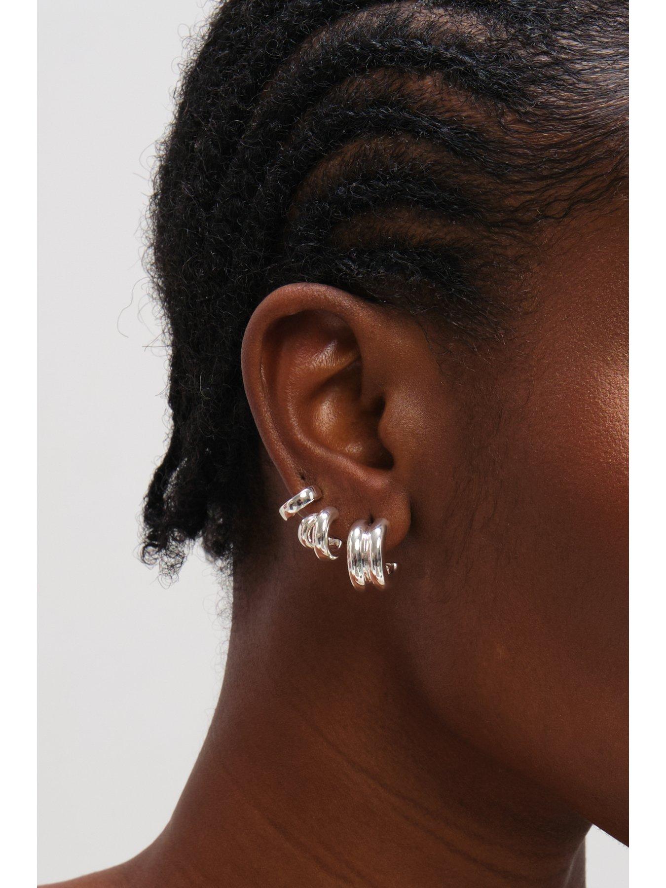 Image 2 of 3 of Mood Silver Plated Hoops - Pack of 3