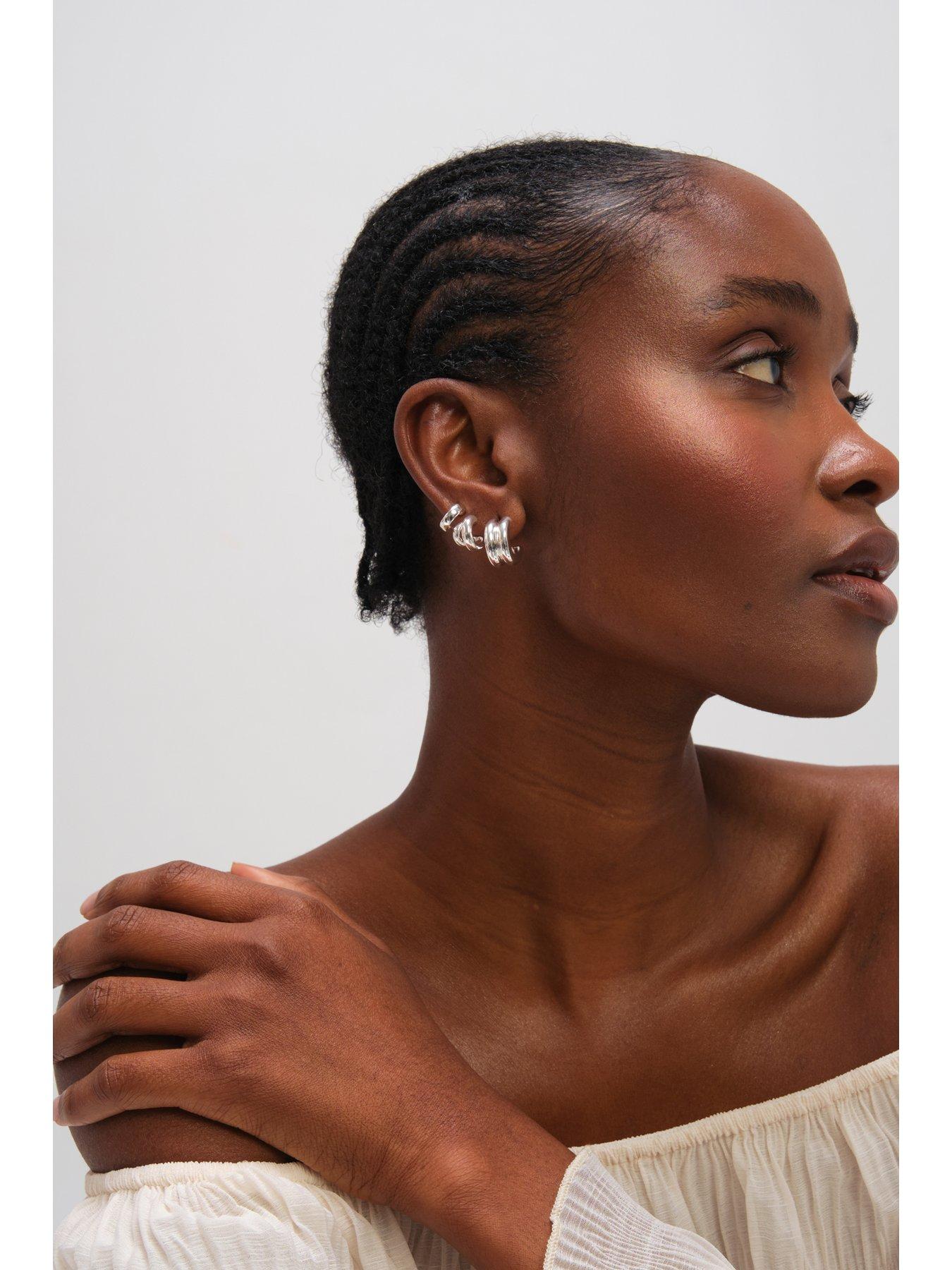 Image 3 of 3 of Mood Silver Plated Hoops - Pack of 3