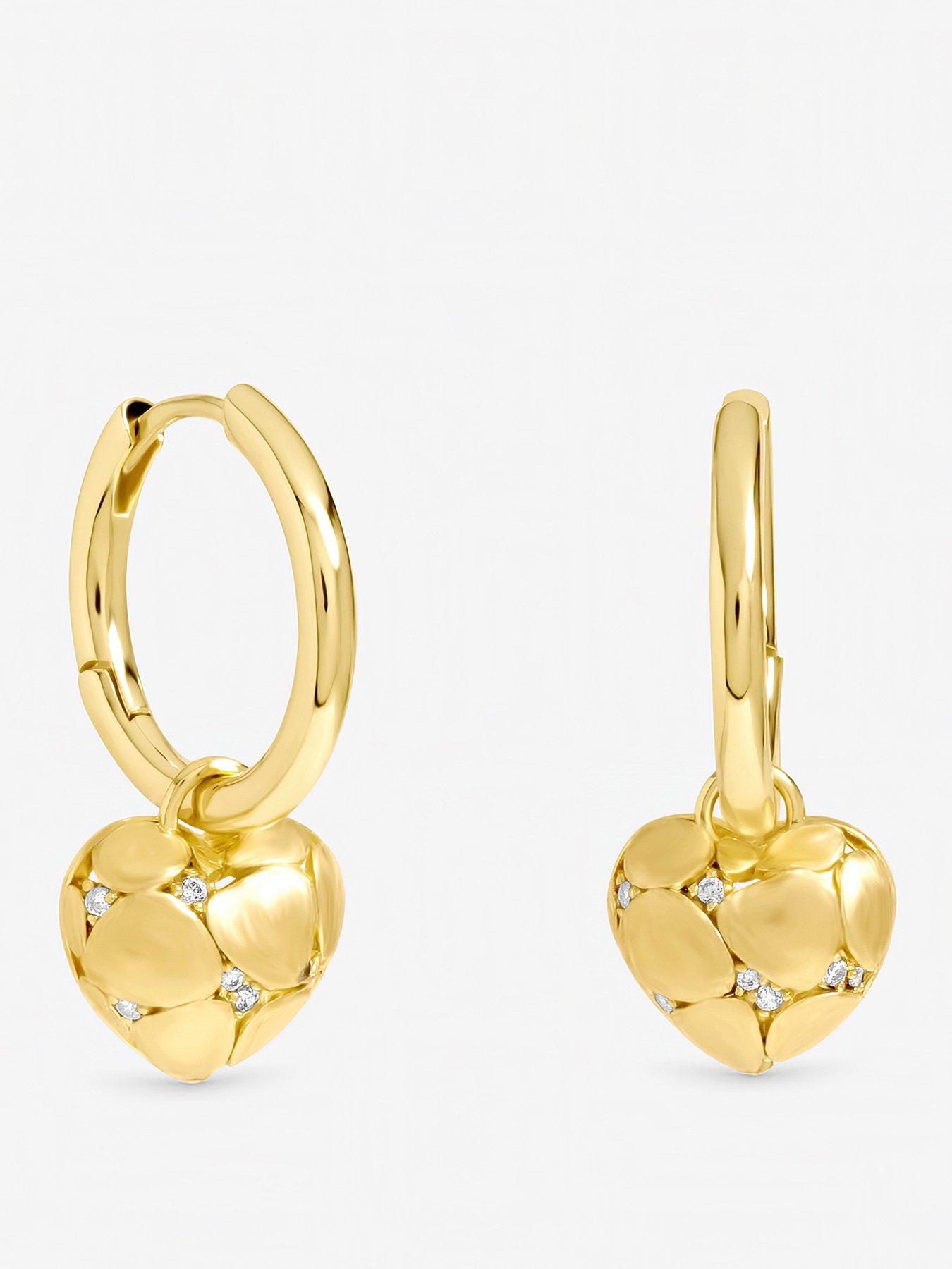 Jon Richard Gold Plated Satin Heart Earrings