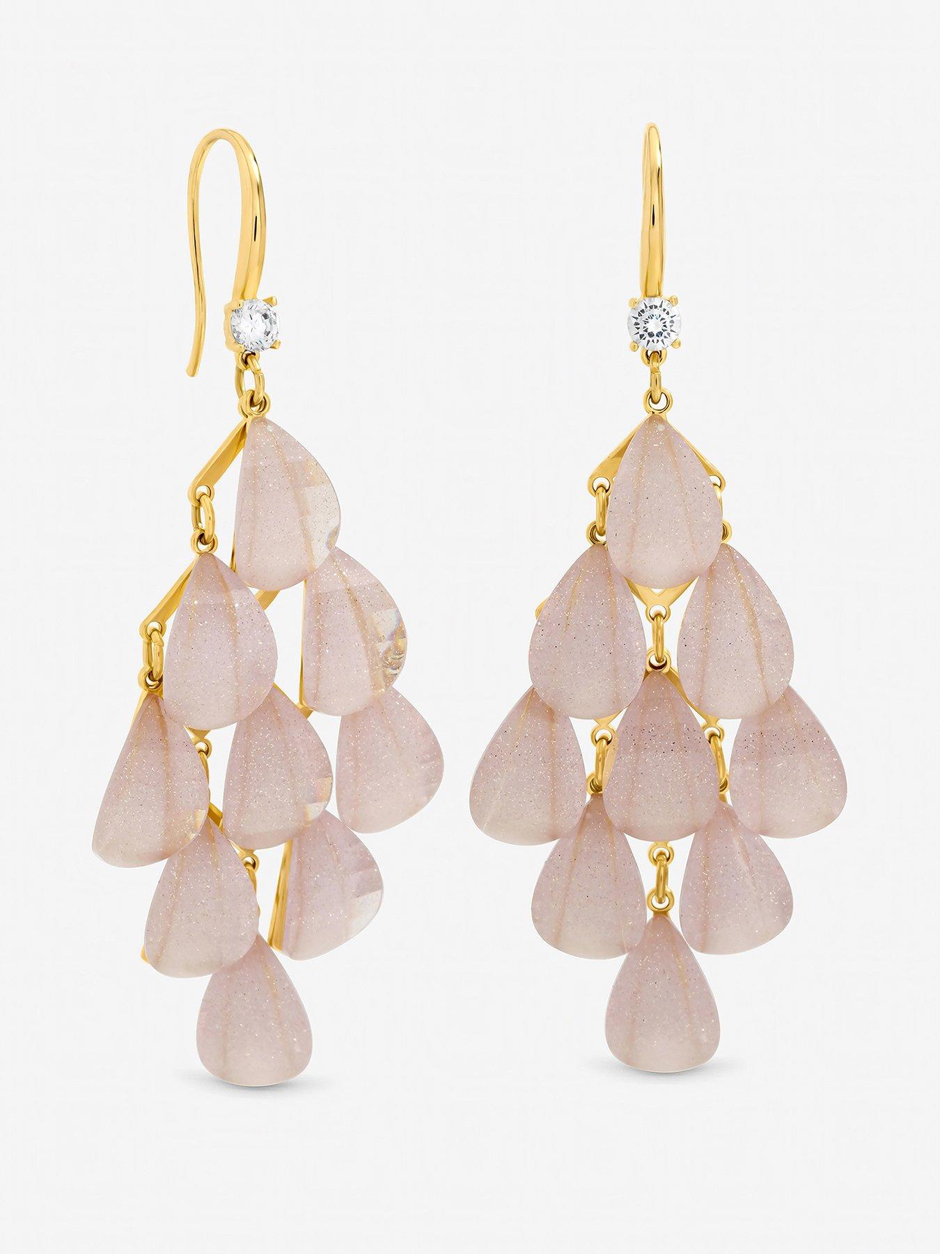 Image 1 of 3 of Jon Richard Gold Plated and Purple Droplet Earrings