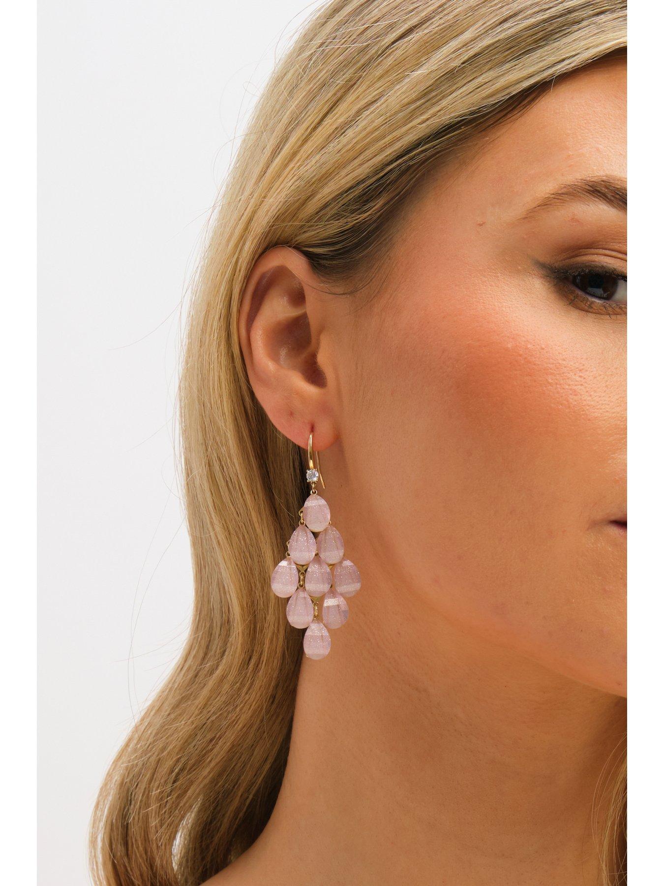 Image 3 of 3 of Jon Richard Gold Plated and Purple Droplet Earrings