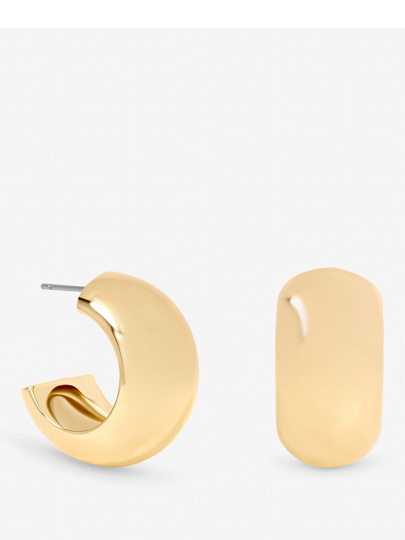 Mood Gold Plated Chubby Hoop Earrings