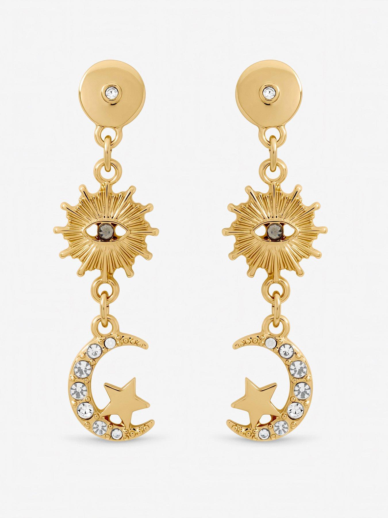 Mood Mood Gold Plated Evil Eye Celestial Earrings