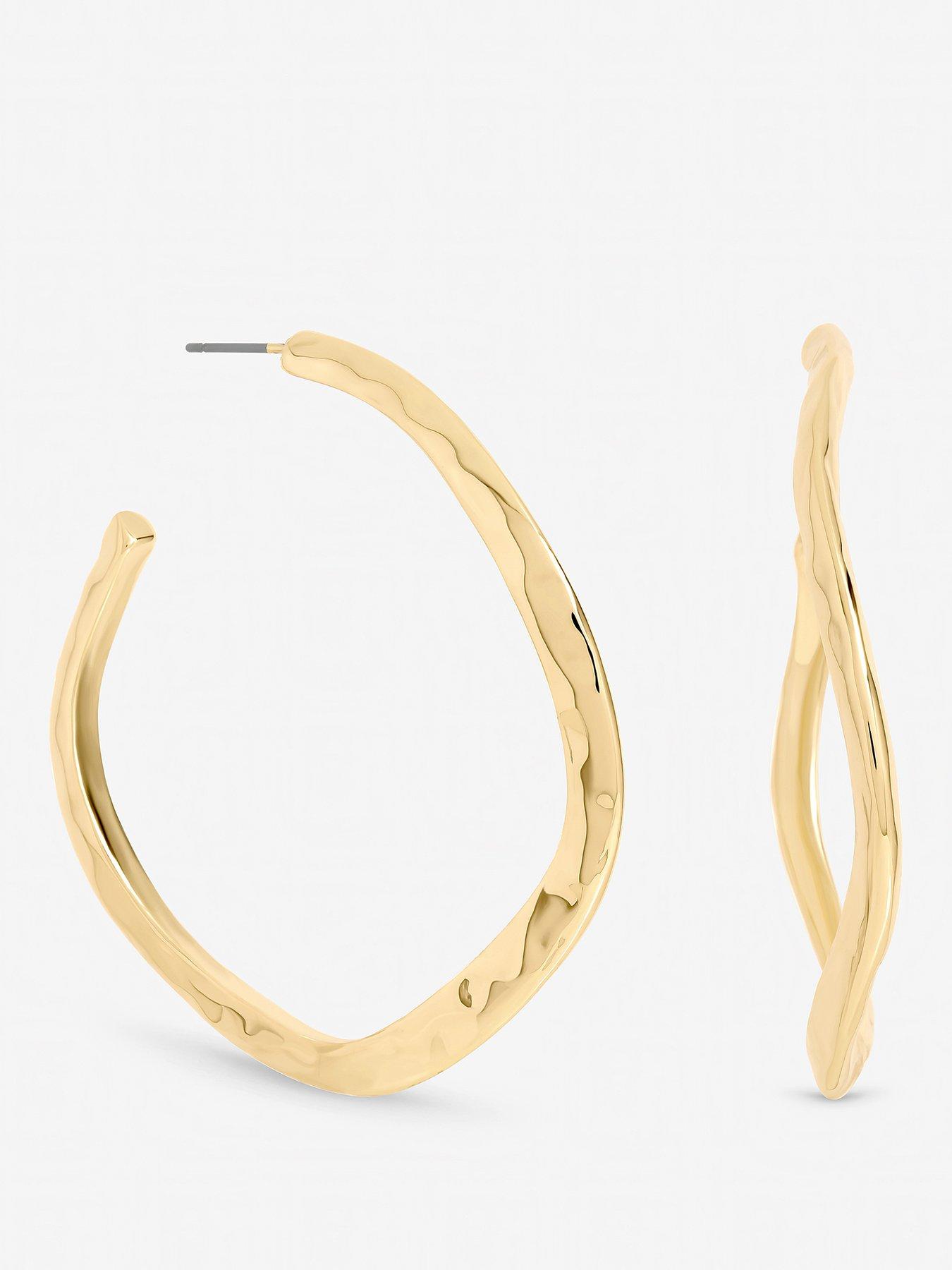 Mood Gold Plated Large Molten Hoops