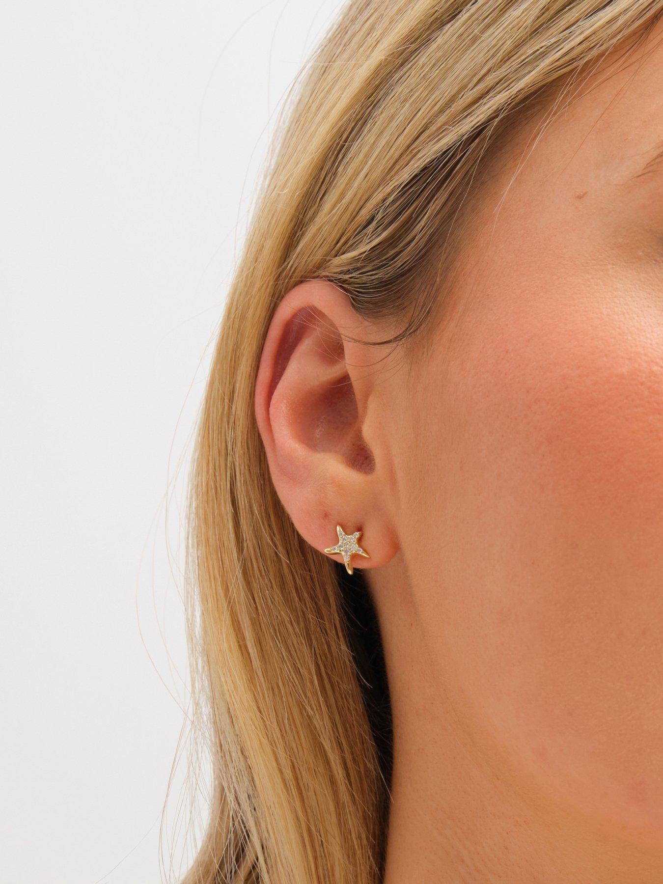 Image 2 of 4 of Inicio Gold Plated Shell Hoop Earrings - Pack Of 2 - Gift Pouch
