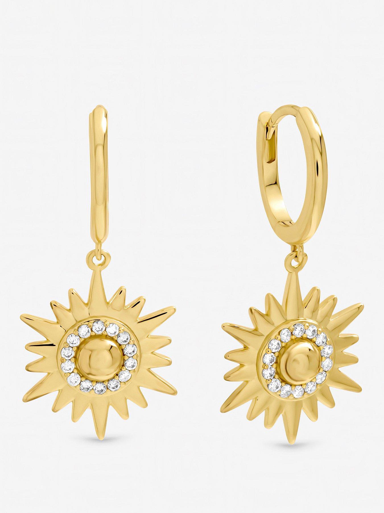 Inicio Gold Plated and Pave Star Huggie Earrings - Gift Pouch