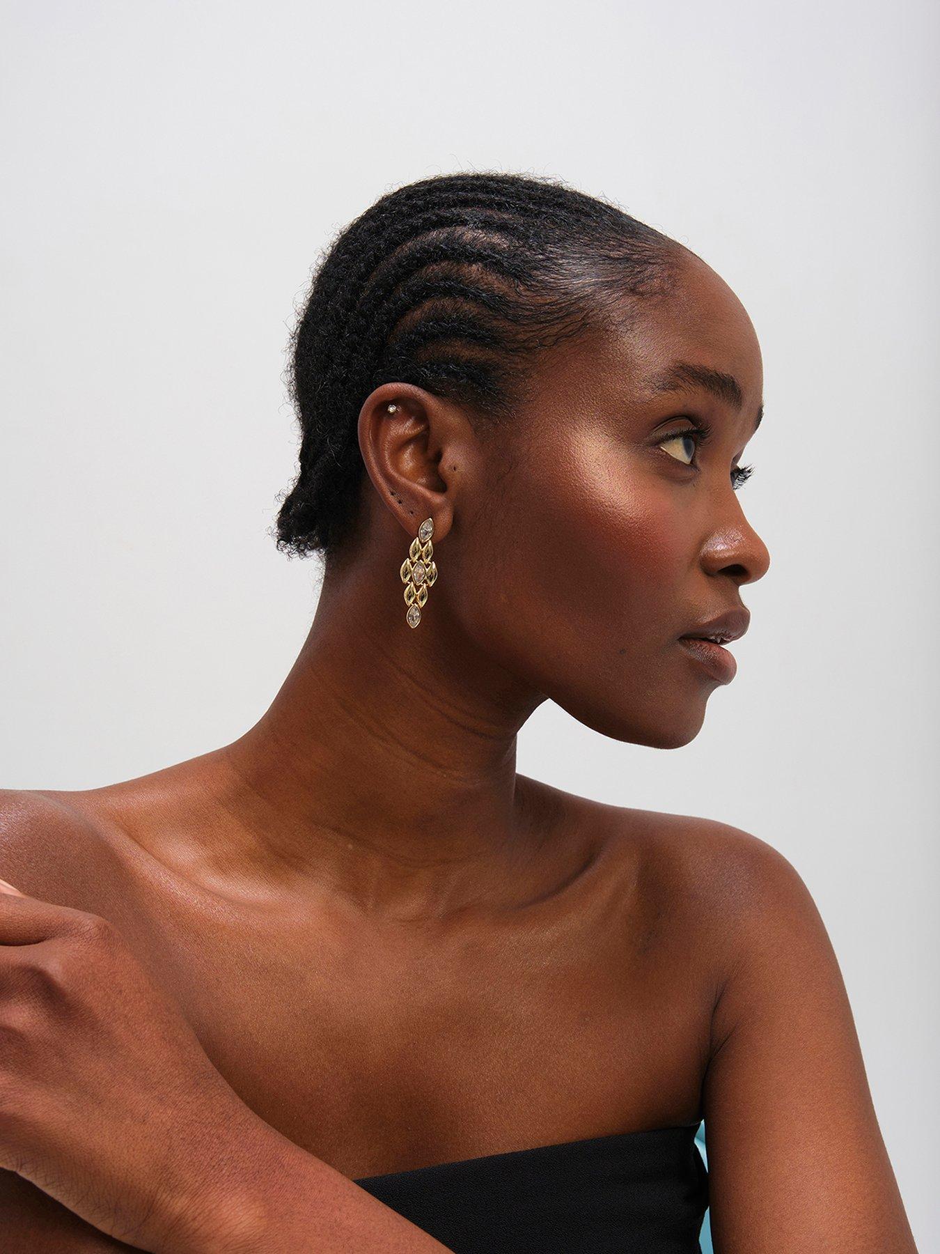 Image 1 of 3 of Jon Richard Gold Plated and Crystal Earrings