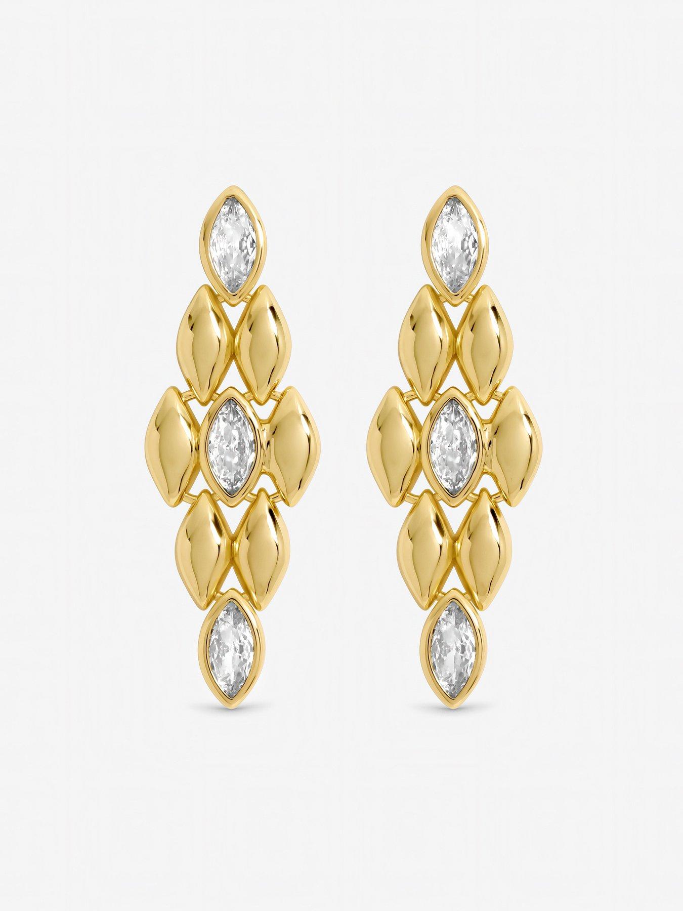 Image 2 of 3 of Jon Richard Gold Plated and Crystal Earrings