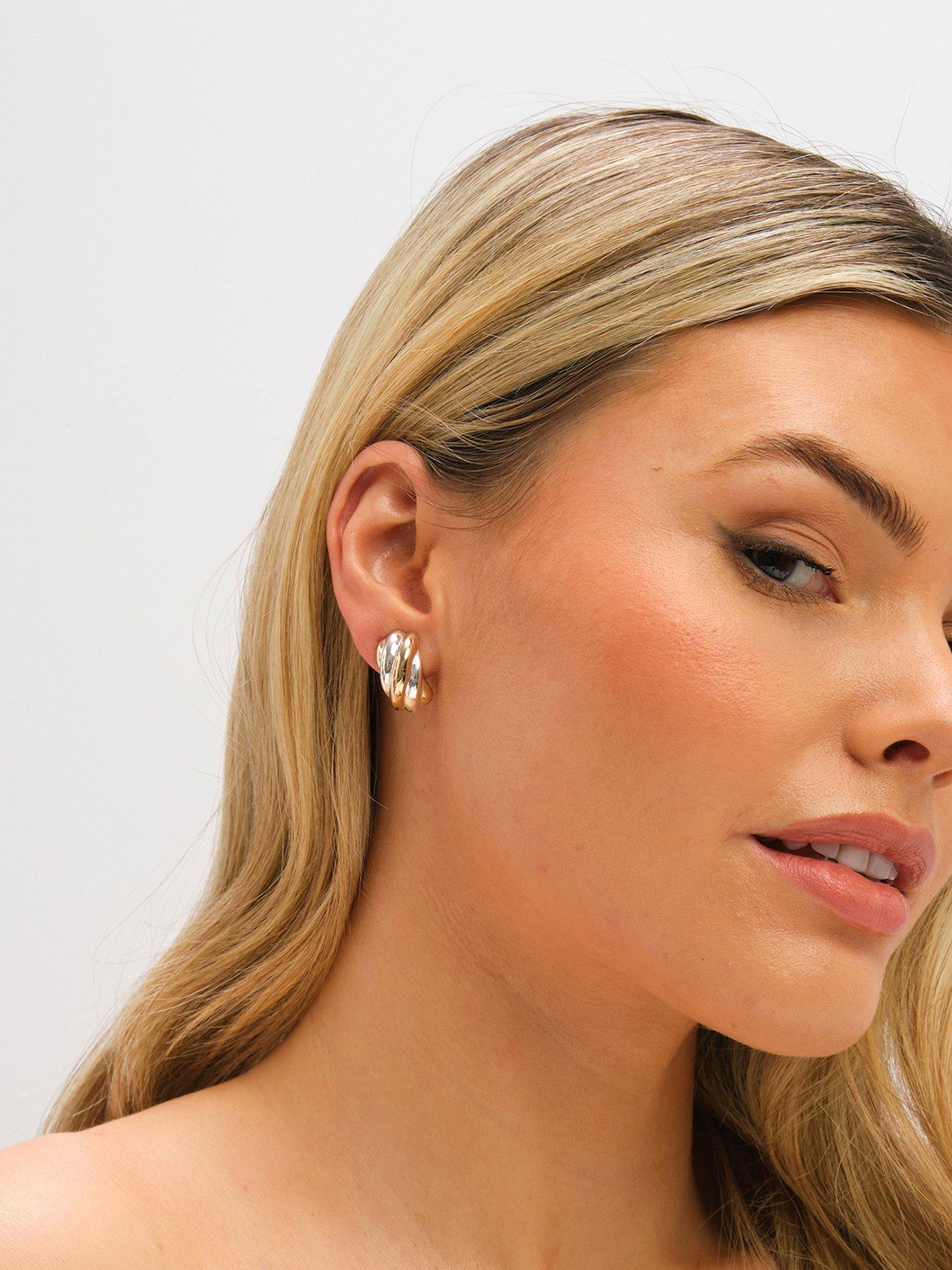 Jon Richard Two Tone Clip Earrings