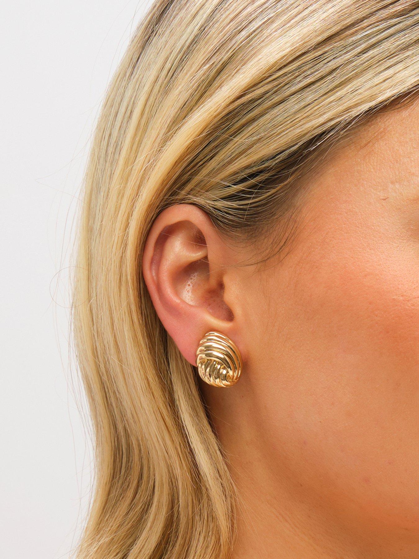 Image 3 of 3 of Jon Richard Gold Plated Shell Clip Earrings