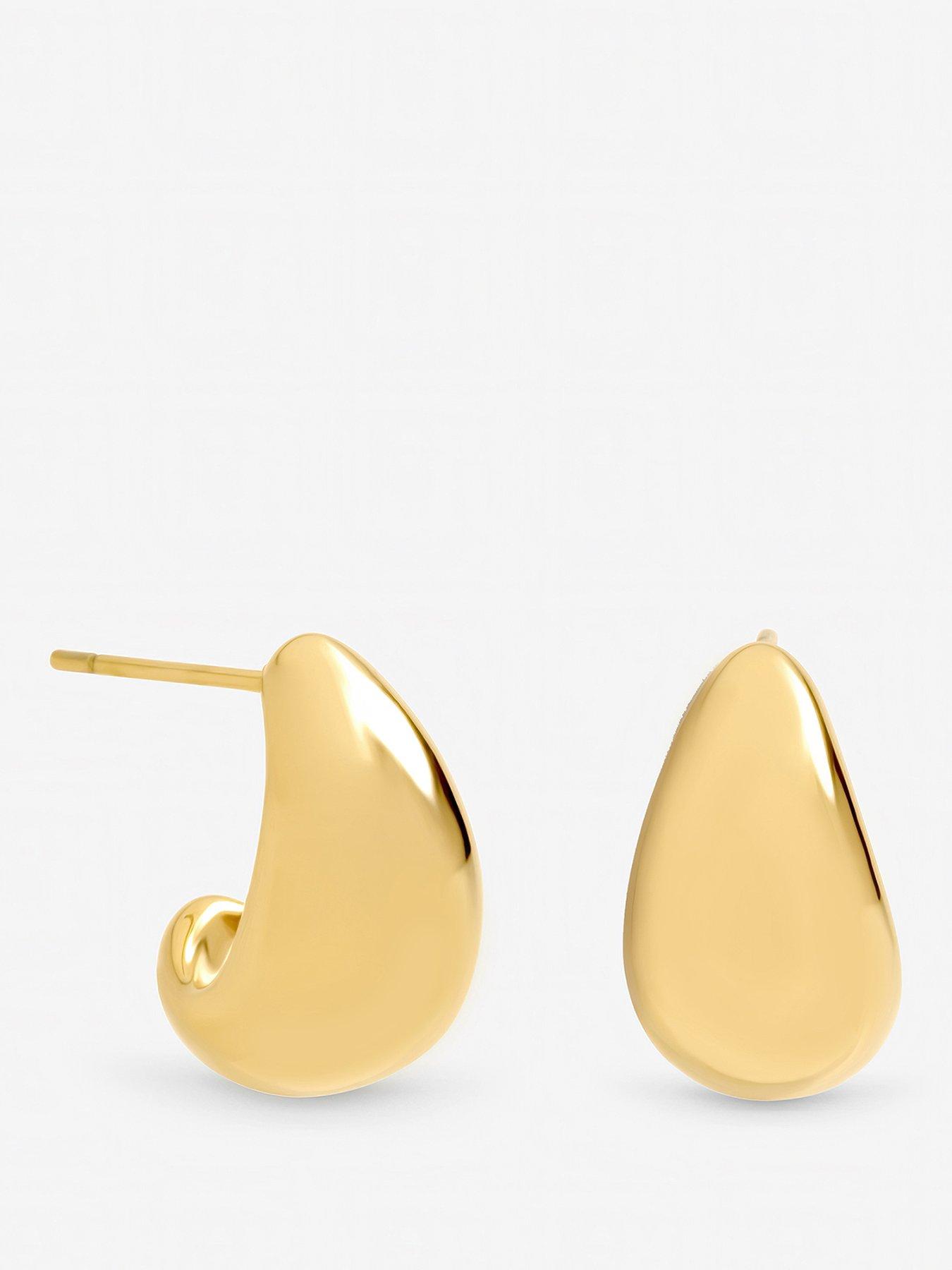 Jon Richard Gold Plated Waterproof Dome Stud Earrings