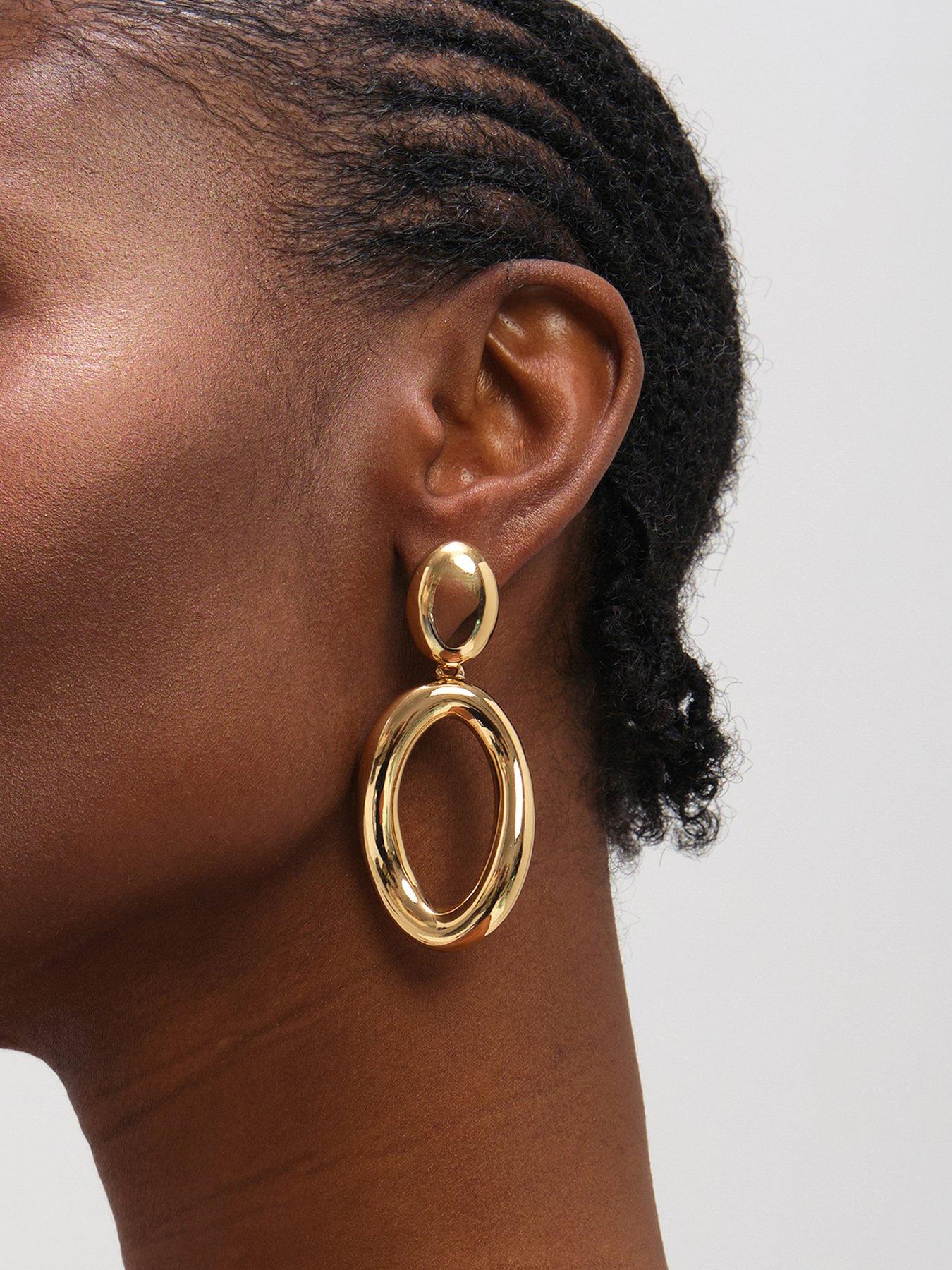 Mood Gold Plated Polished Open Drop Earrings