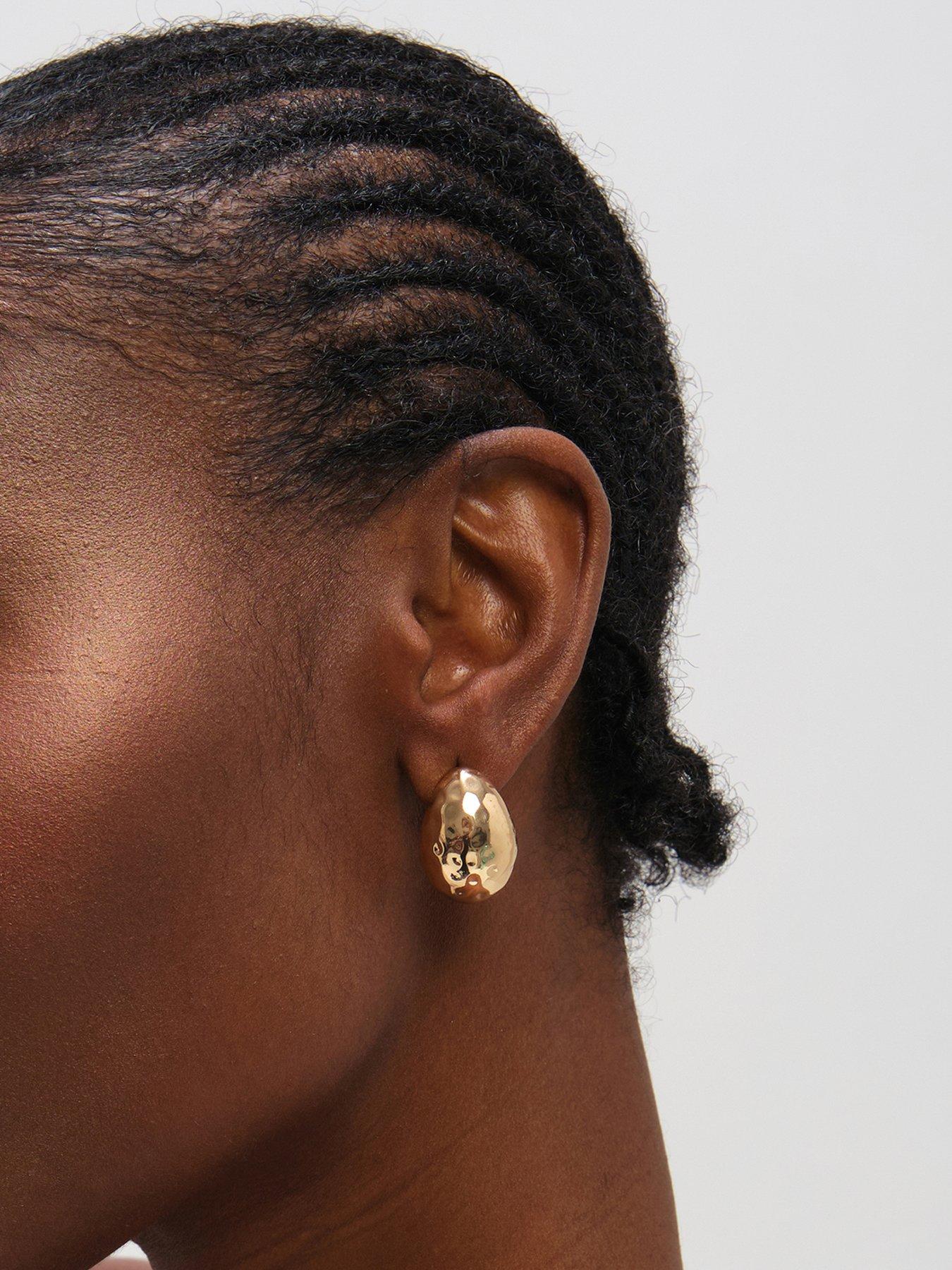 Mood Gold Plated Textured Dome Hoops