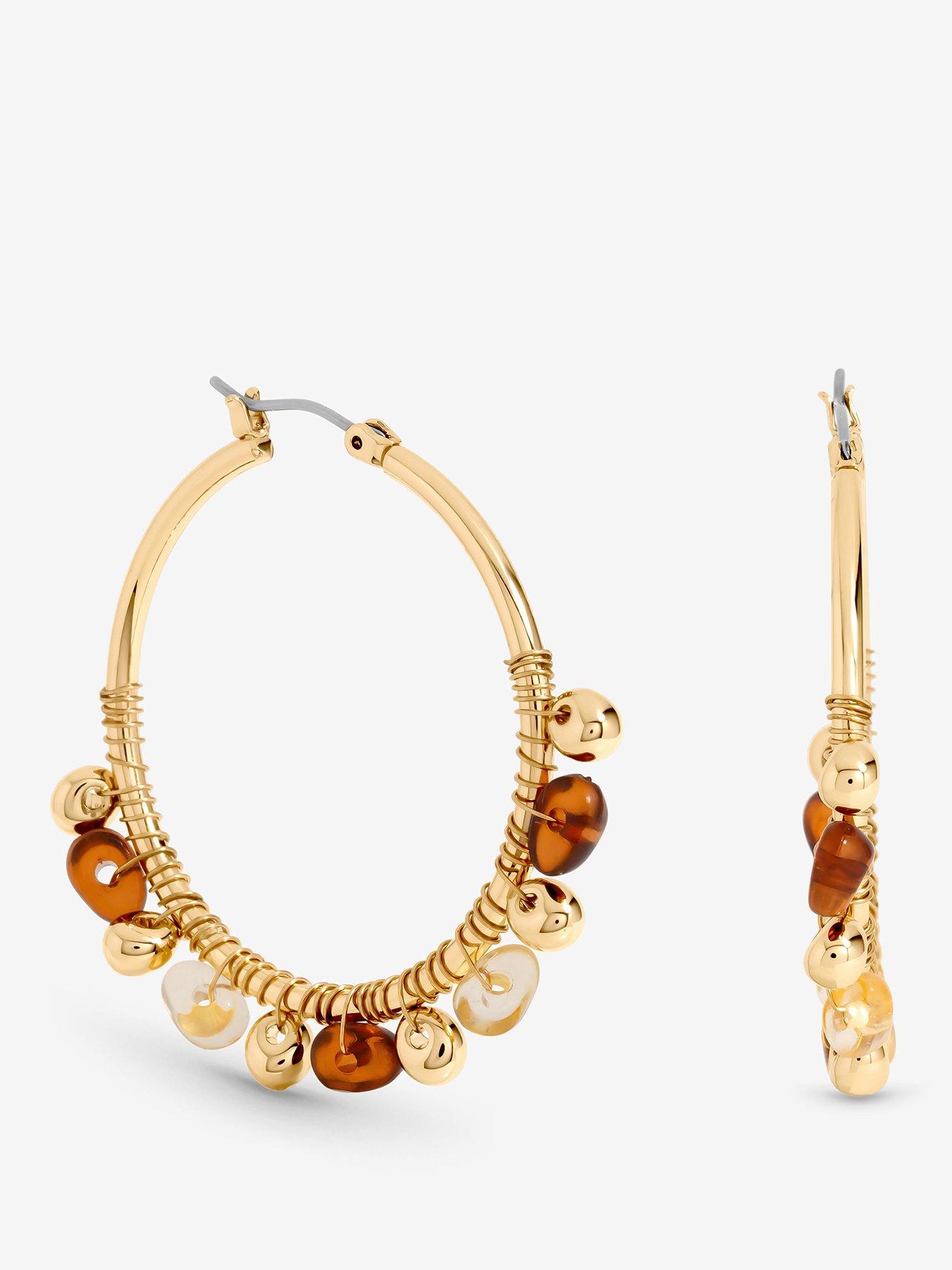 Image 1 of 3 of Mood Gold Polished and Resin Hoop Earrings