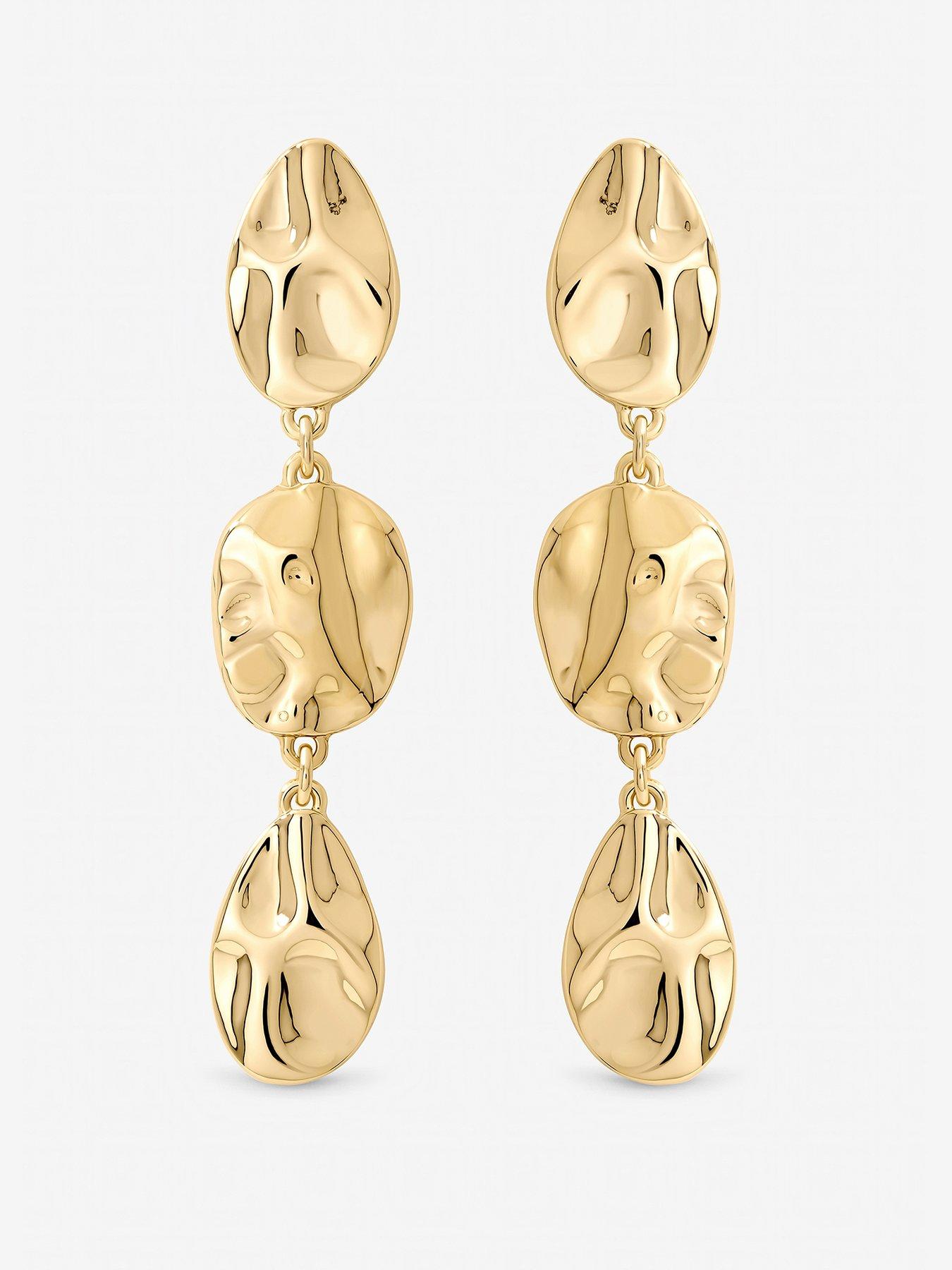 Mood Mood Gold Polished Molten Drop Earrings