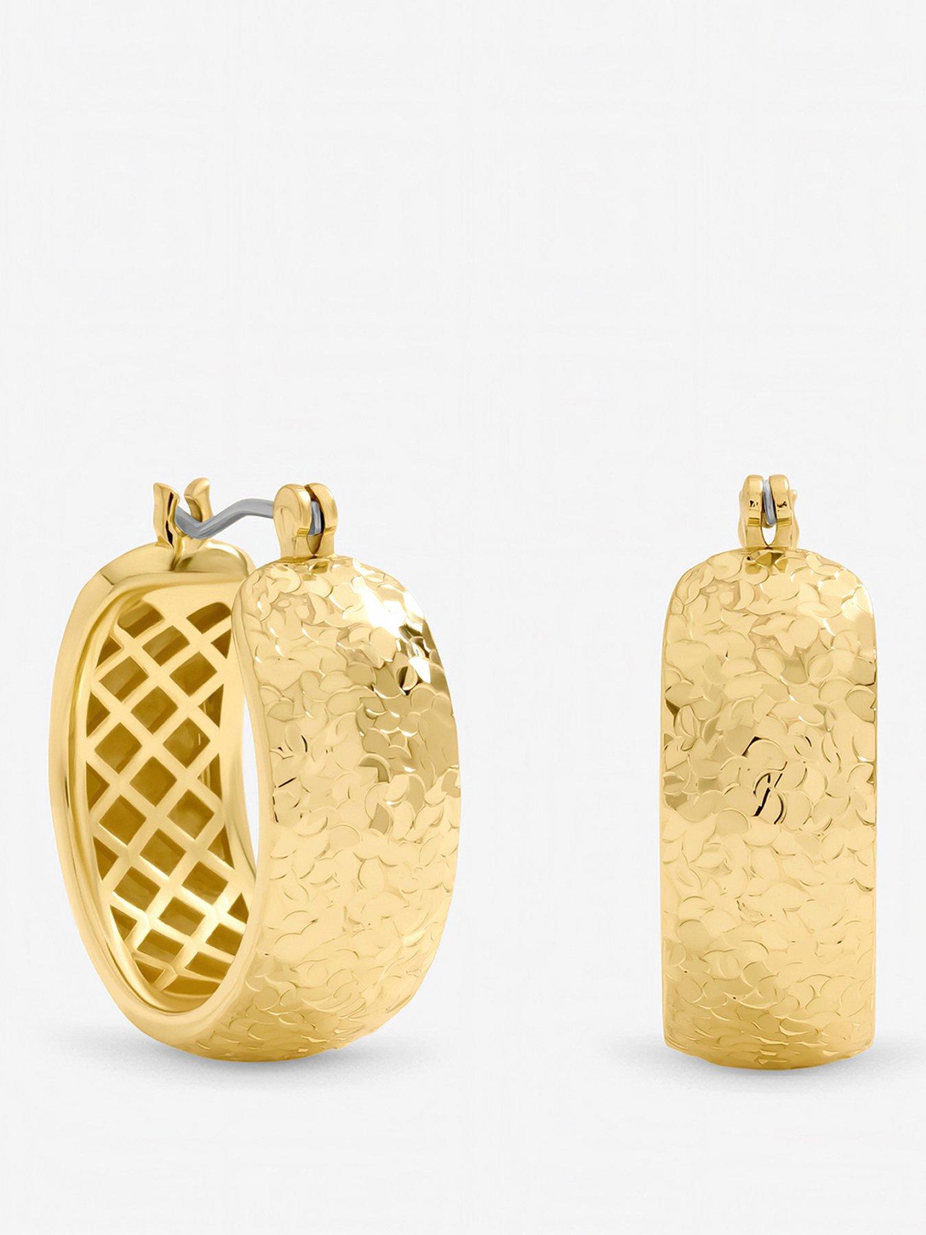 Image 1 of 3 of Jon Richard Textured Large Hoop Earrings