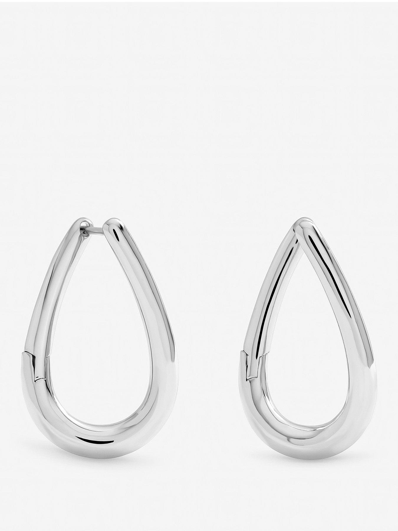 Jon Richard Silver Plated Twist Hoop Earrings