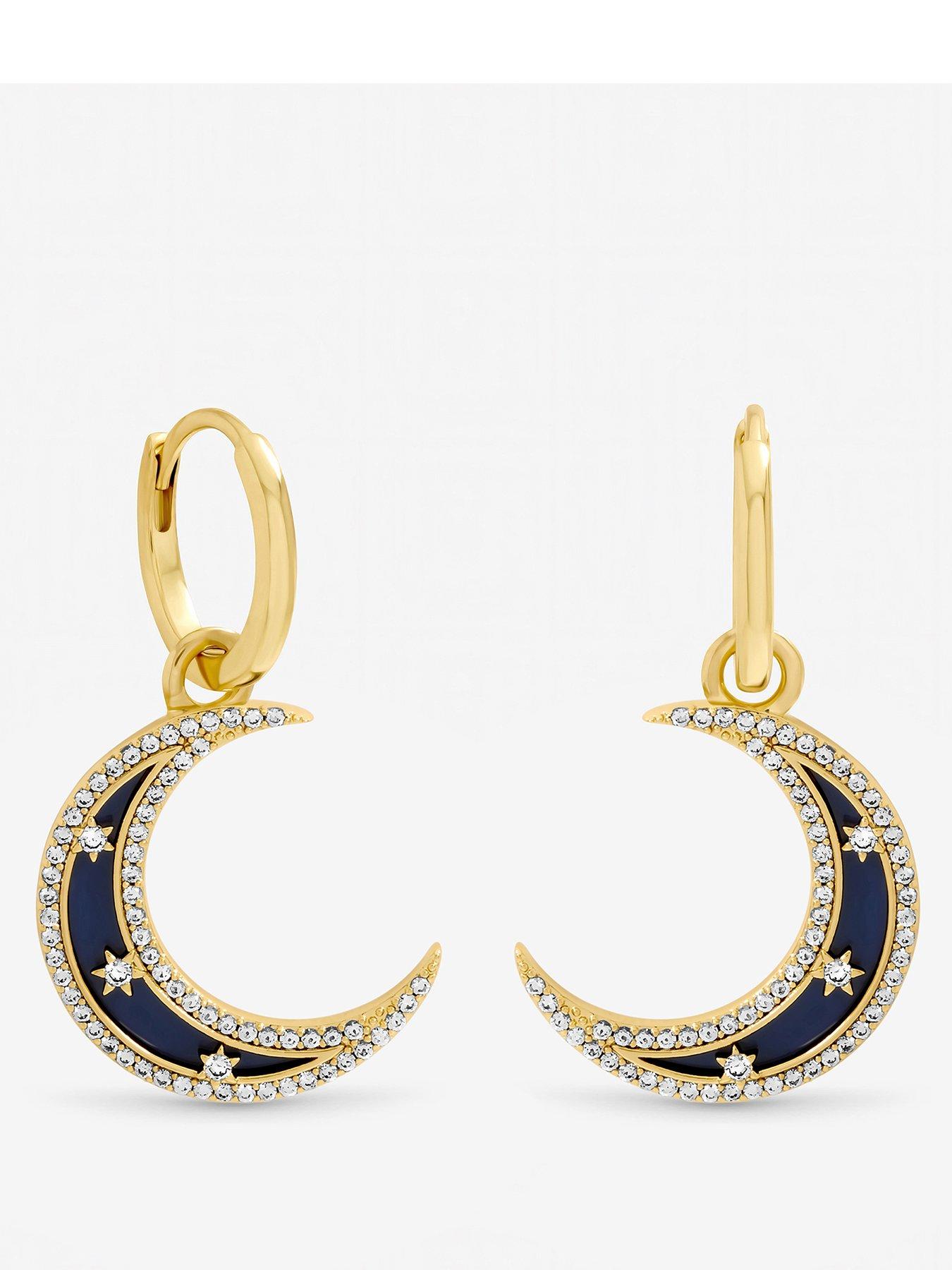 Inicio Inicio Gold Plated Lapis Celestial Earrings - Gift Pouch