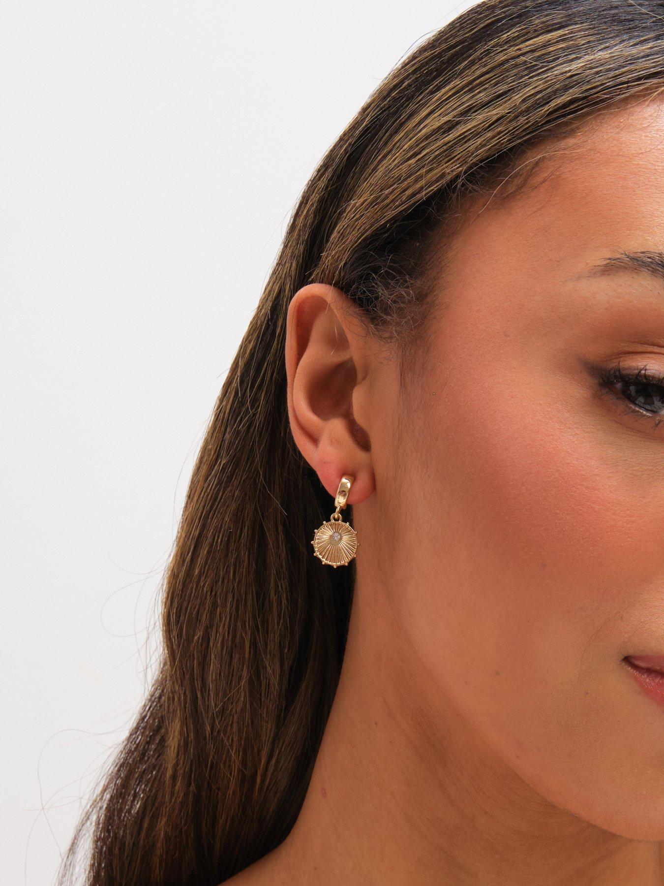Image 2 of 4 of Mood Gold Plated Charm Pearl Earrings - Pack of 3