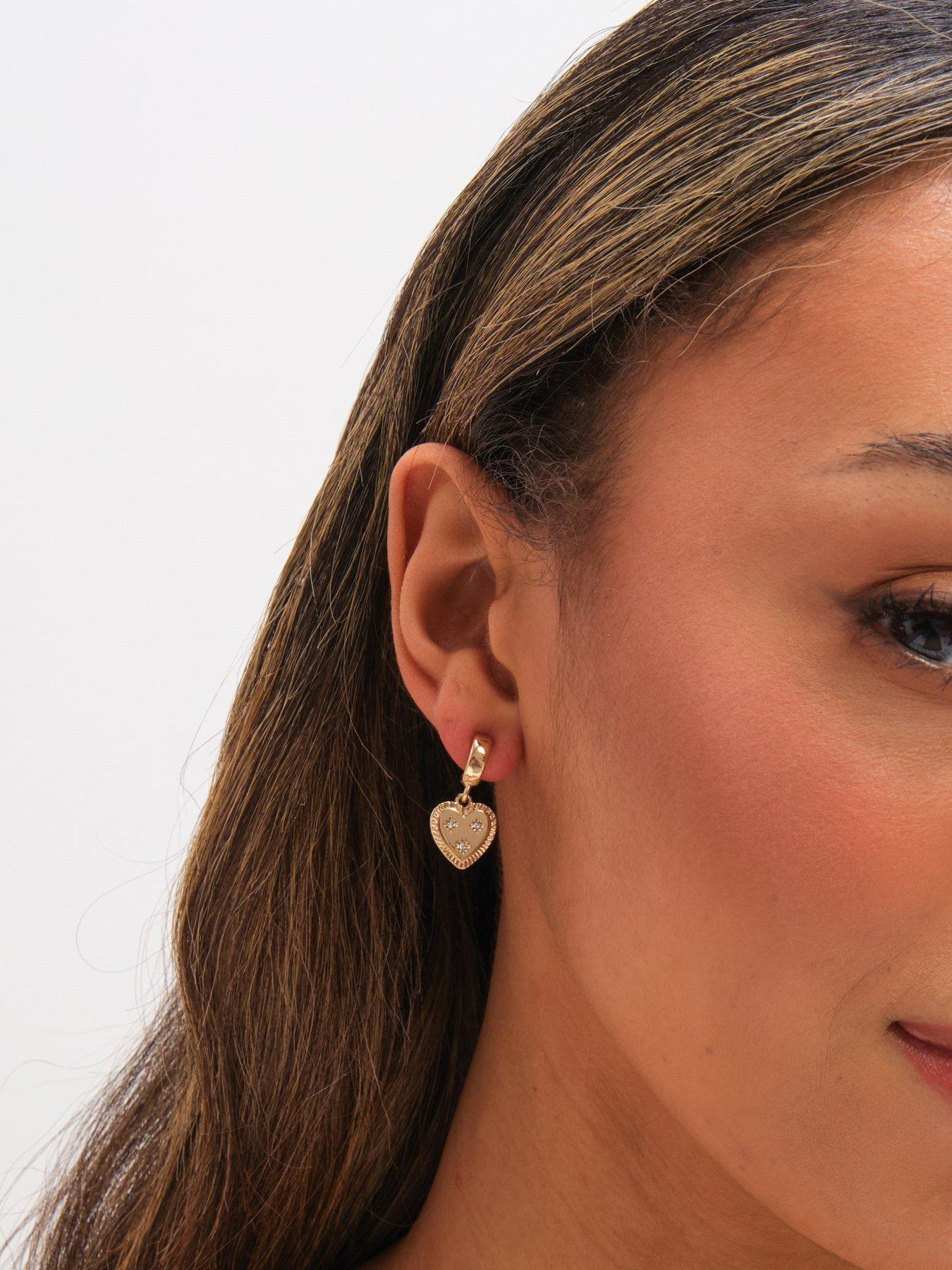Image 3 of 4 of Mood Gold Plated Charm Pearl Earrings - Pack of 3