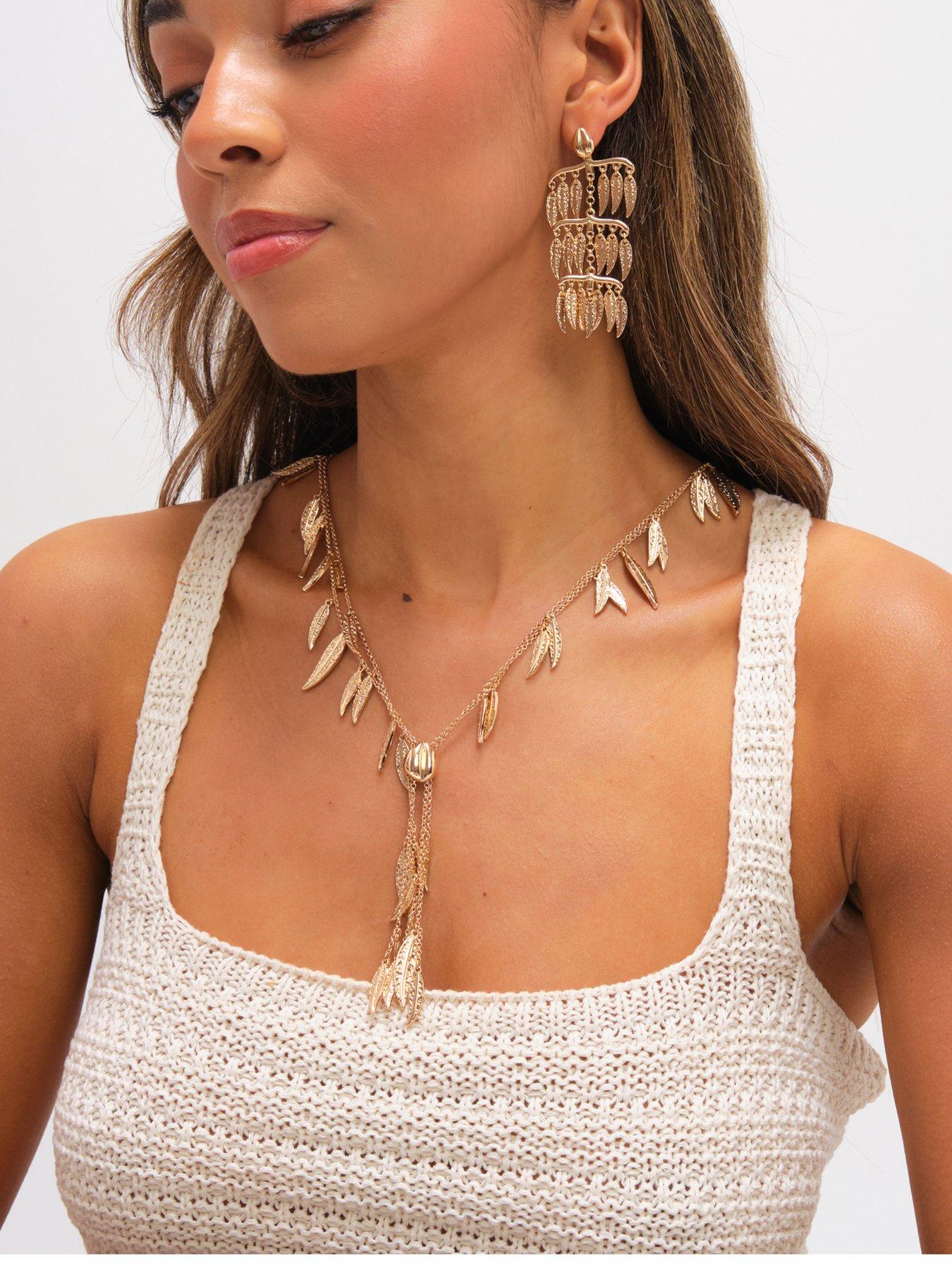 Image 3 of 3 of Mood Gold Plated Cascading Leaf Earrings
