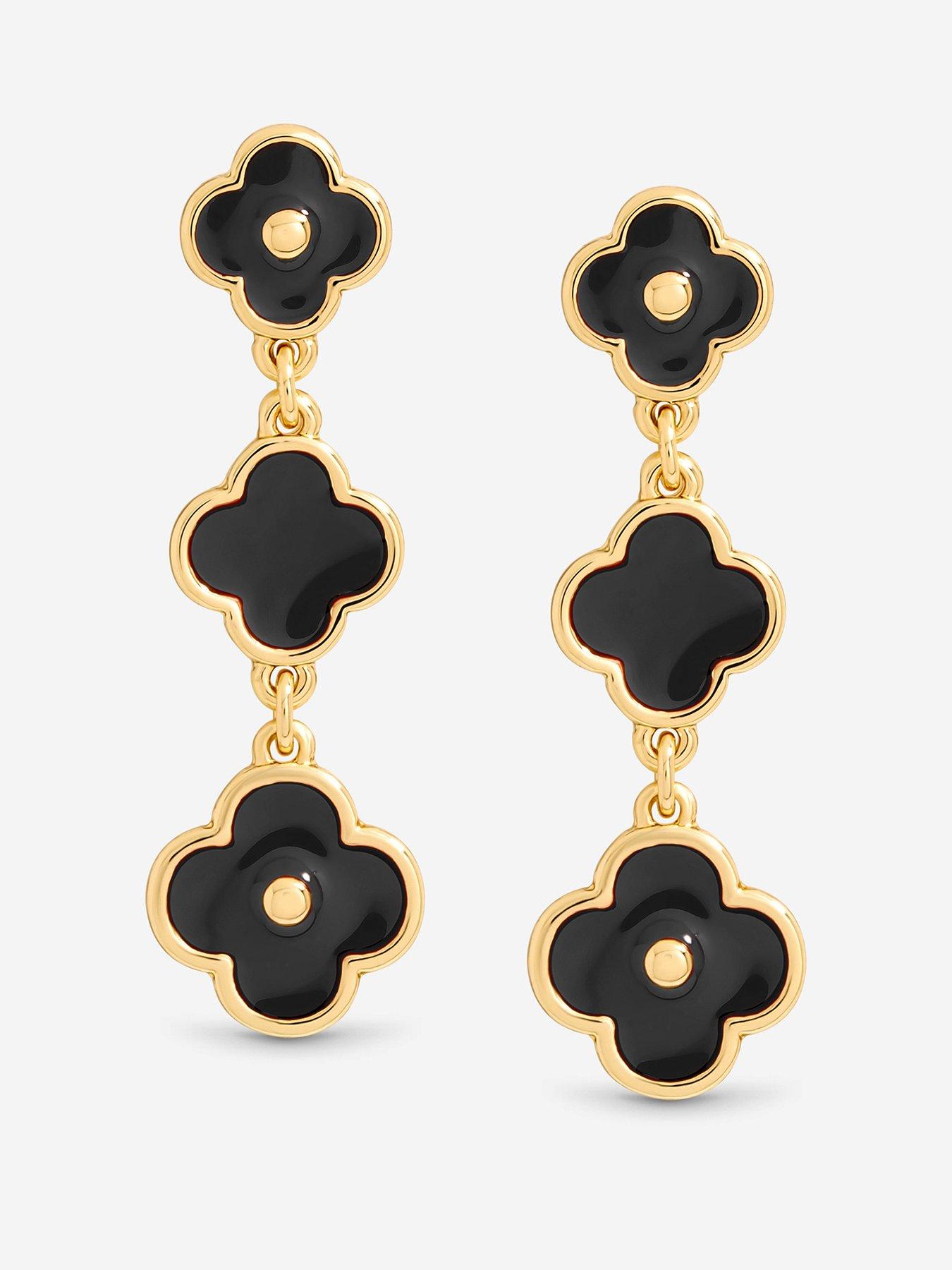 Mood Mood Jet Clover Multi Row Earrings