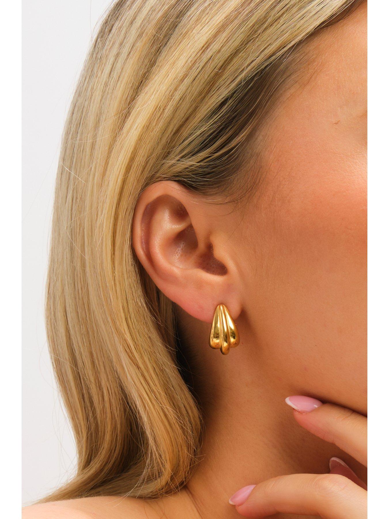 Image 3 of 3 of Jon Richard Gold Plated and Crystal Leaf Earrings