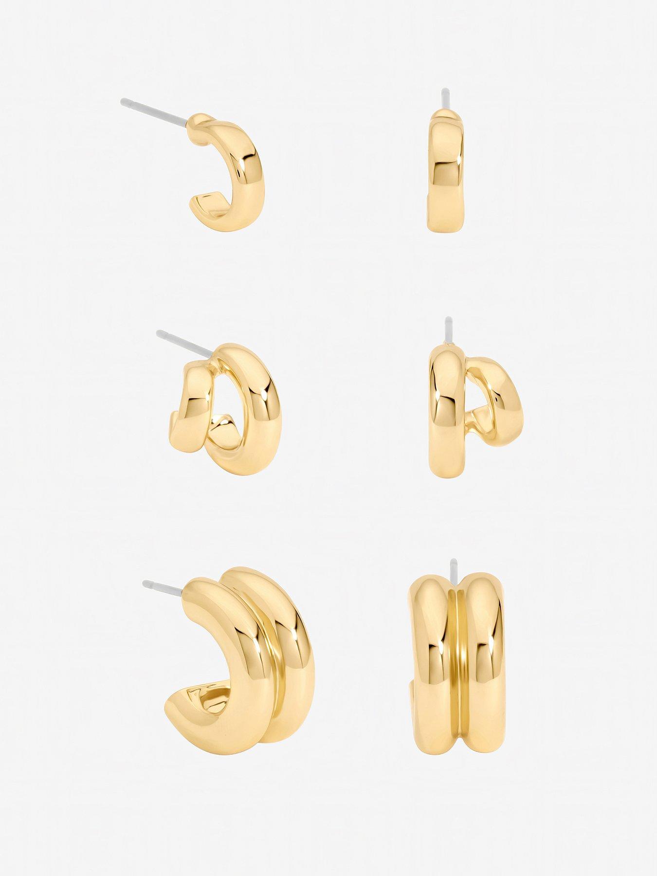 Mood Mood Gold Plated Hoops - Pack of 3