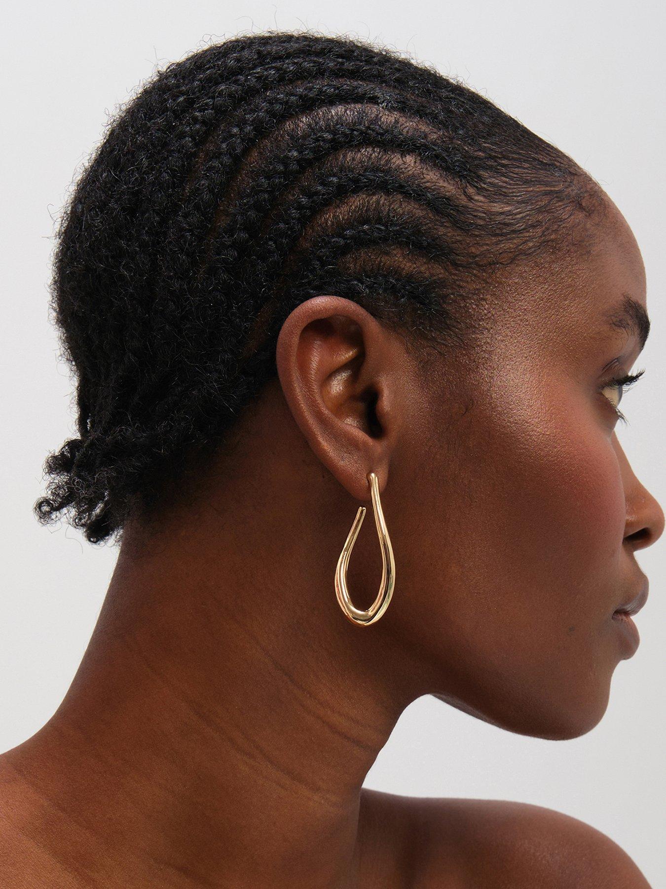 Mood Mood Gold Plated Twist Hoop Earrings