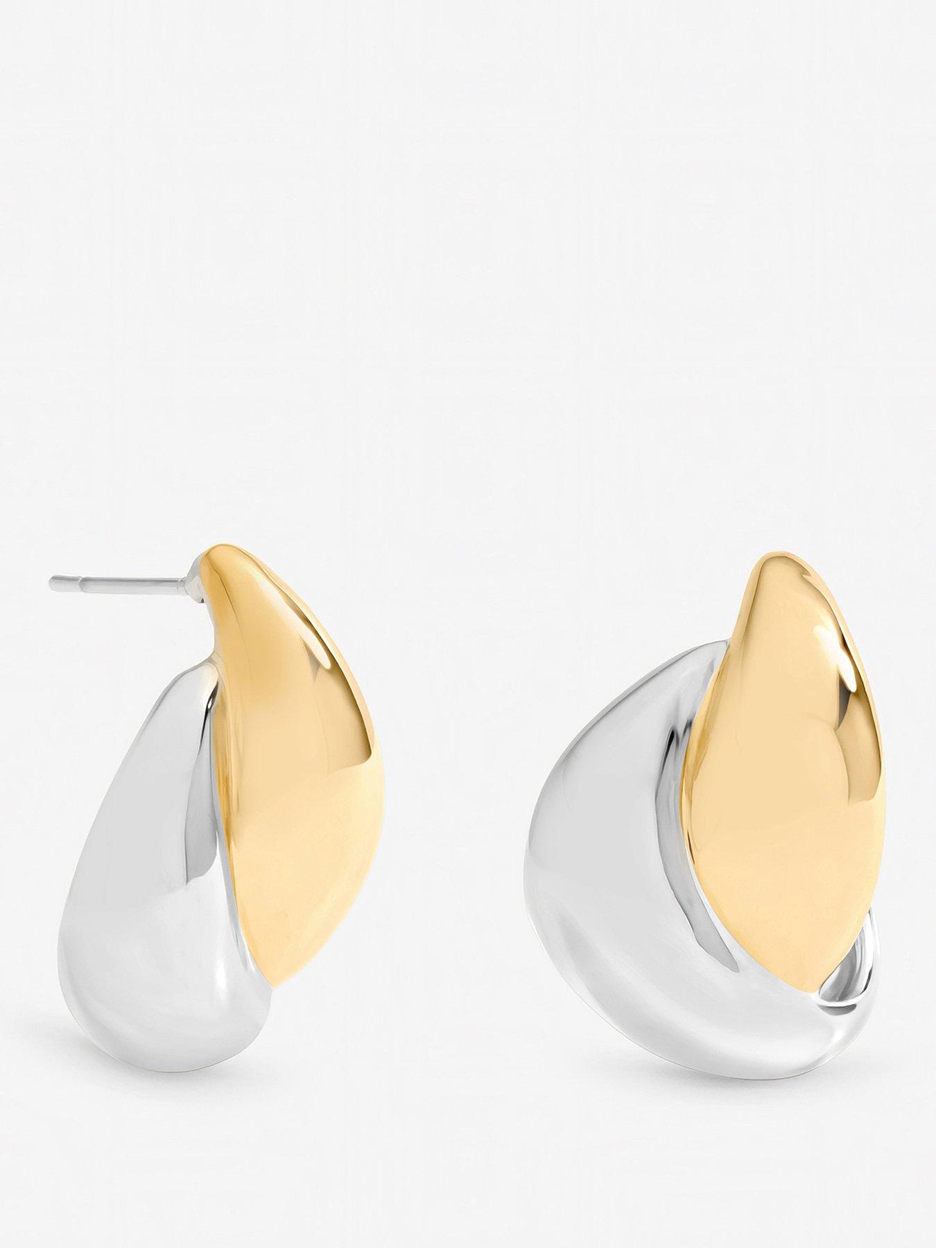 Jon Richard Two Tone Statement Earrings