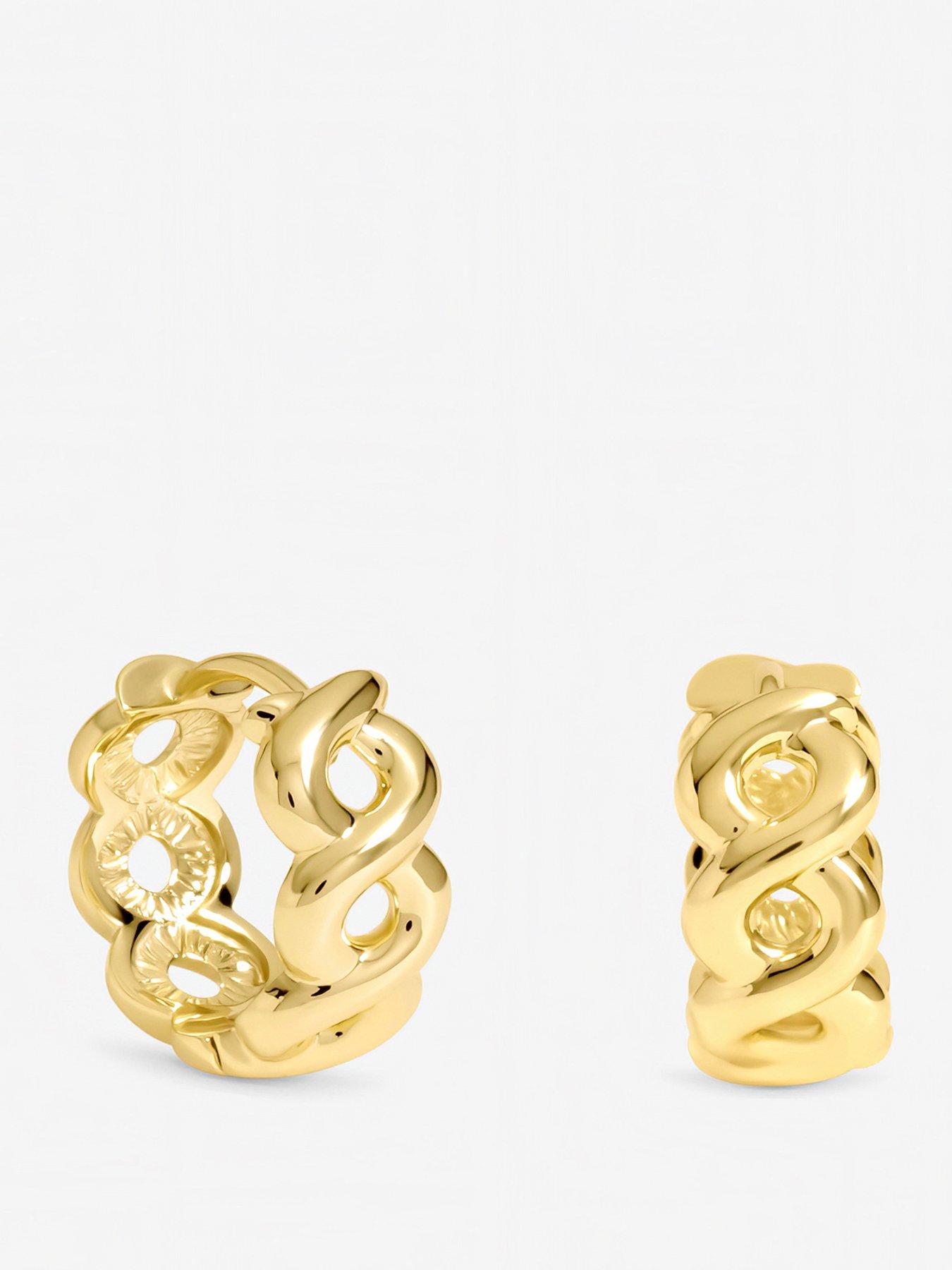 Image 1 of 1 of Jon Richard Gold Plated Infinity Hoop Earrings - Pack of 2