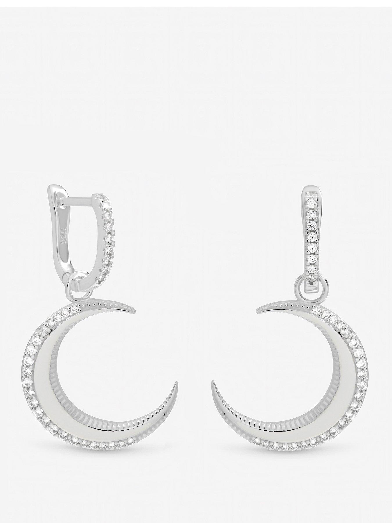 Image 1 of 3 of Inicio Pave Crescent Hoops